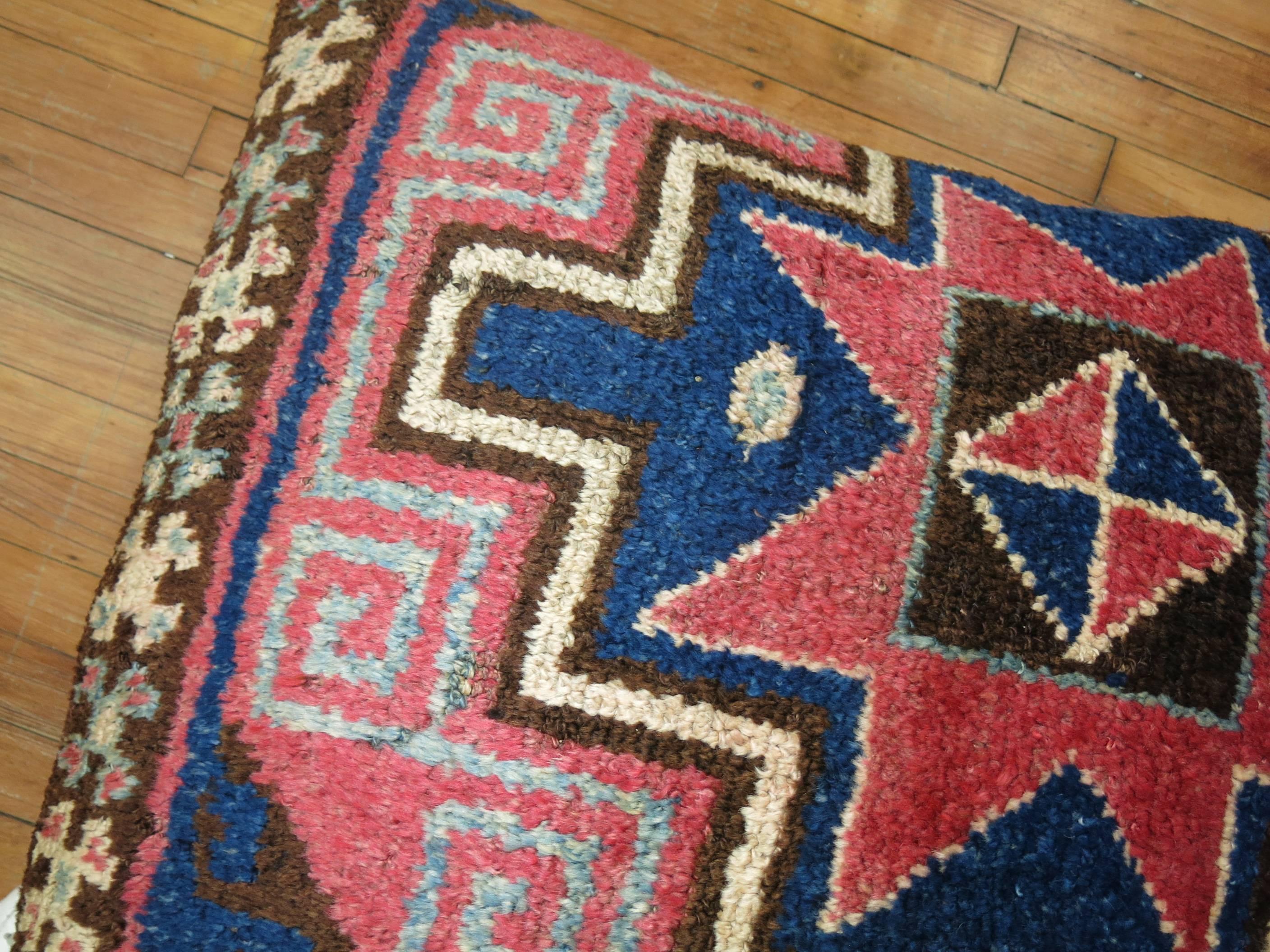 Large Vintage Turkish Konya Rug Pillow  In Excellent Condition In New York, NY