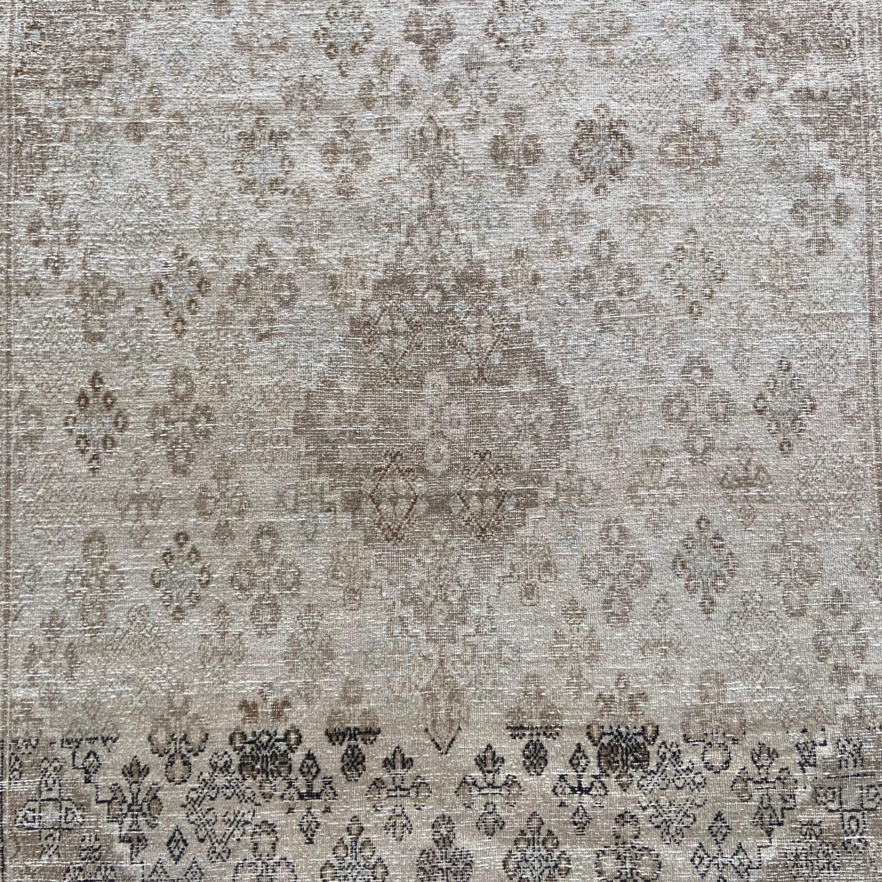 Vintage rug 85” x 124”
The warm colors as well as intricate patterns not only adds character but also makes it truly one-of-a-kind. Some pattern and color variation with vintage items is normal. Beautiful rug has a deep oiled look with colors