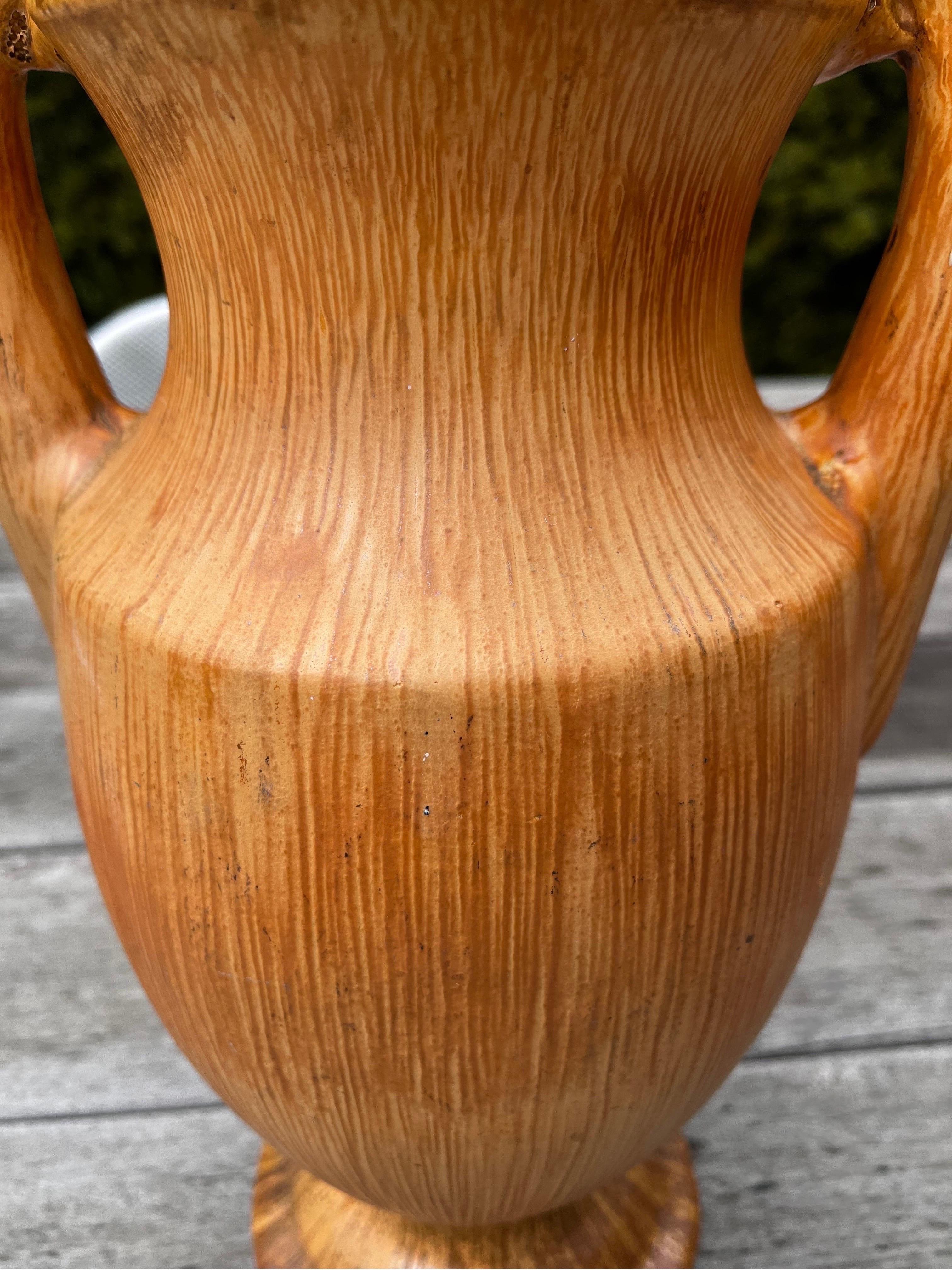 Large Vintage Two Handle Ceramic Vase For Sale 8