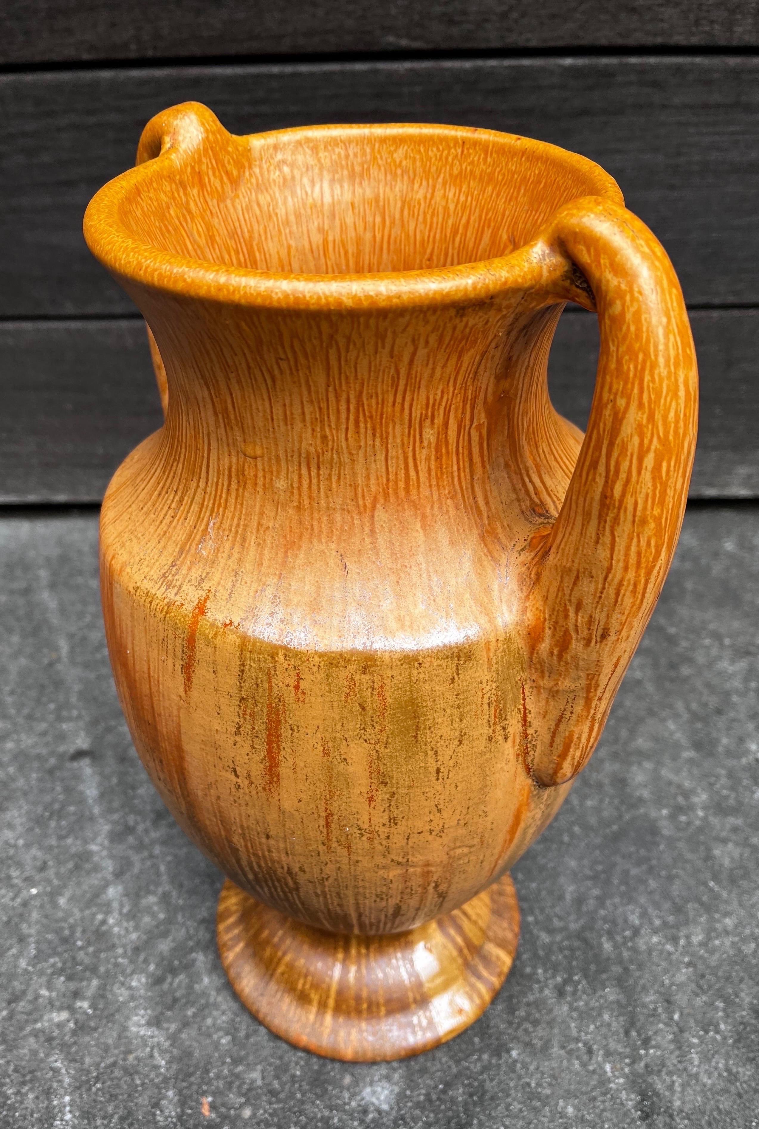 Large Vintage Two Handle Ceramic Vase For Sale 3