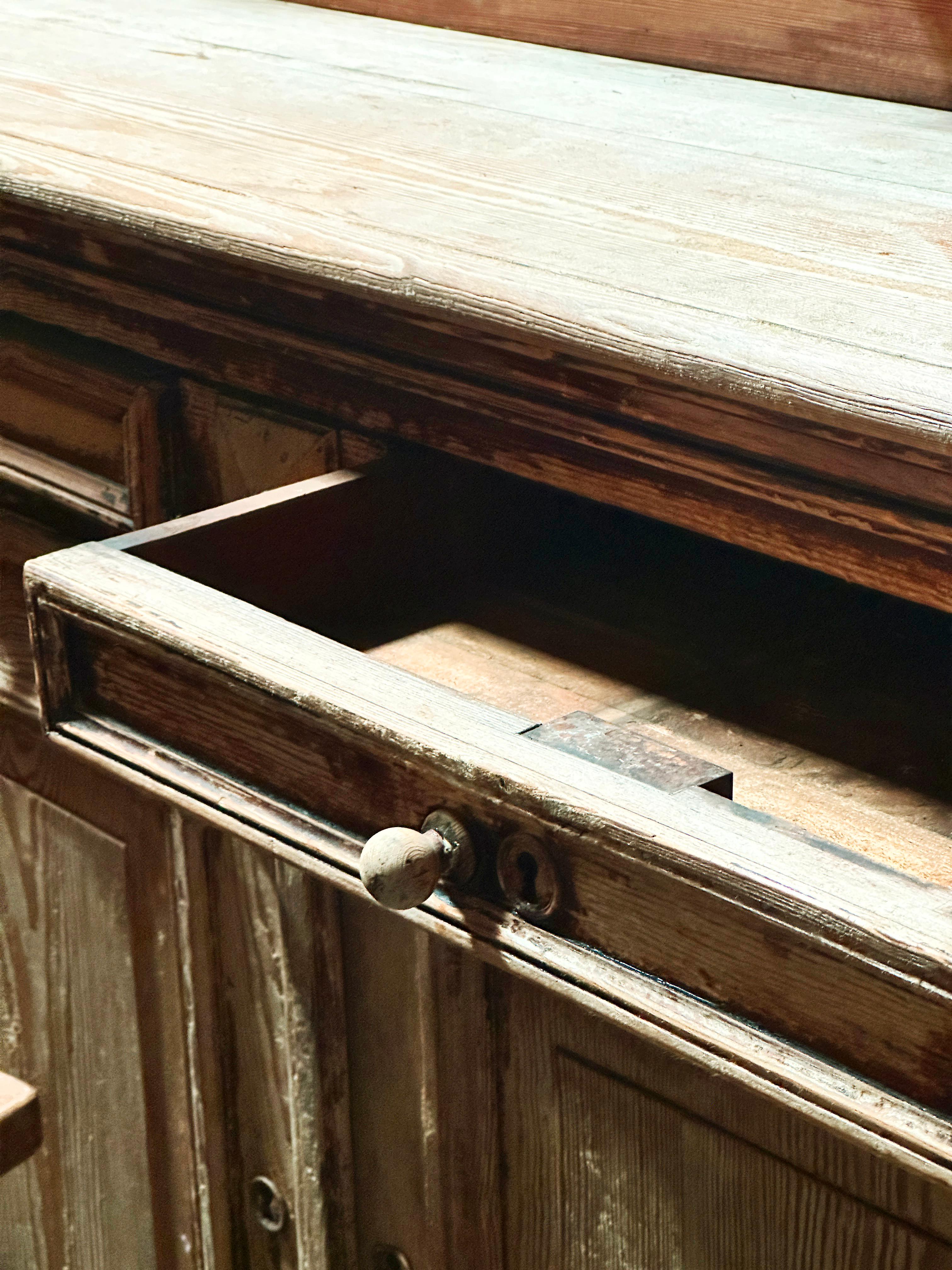 20th Century Large Vintage Two Piece Cabinet For Sale