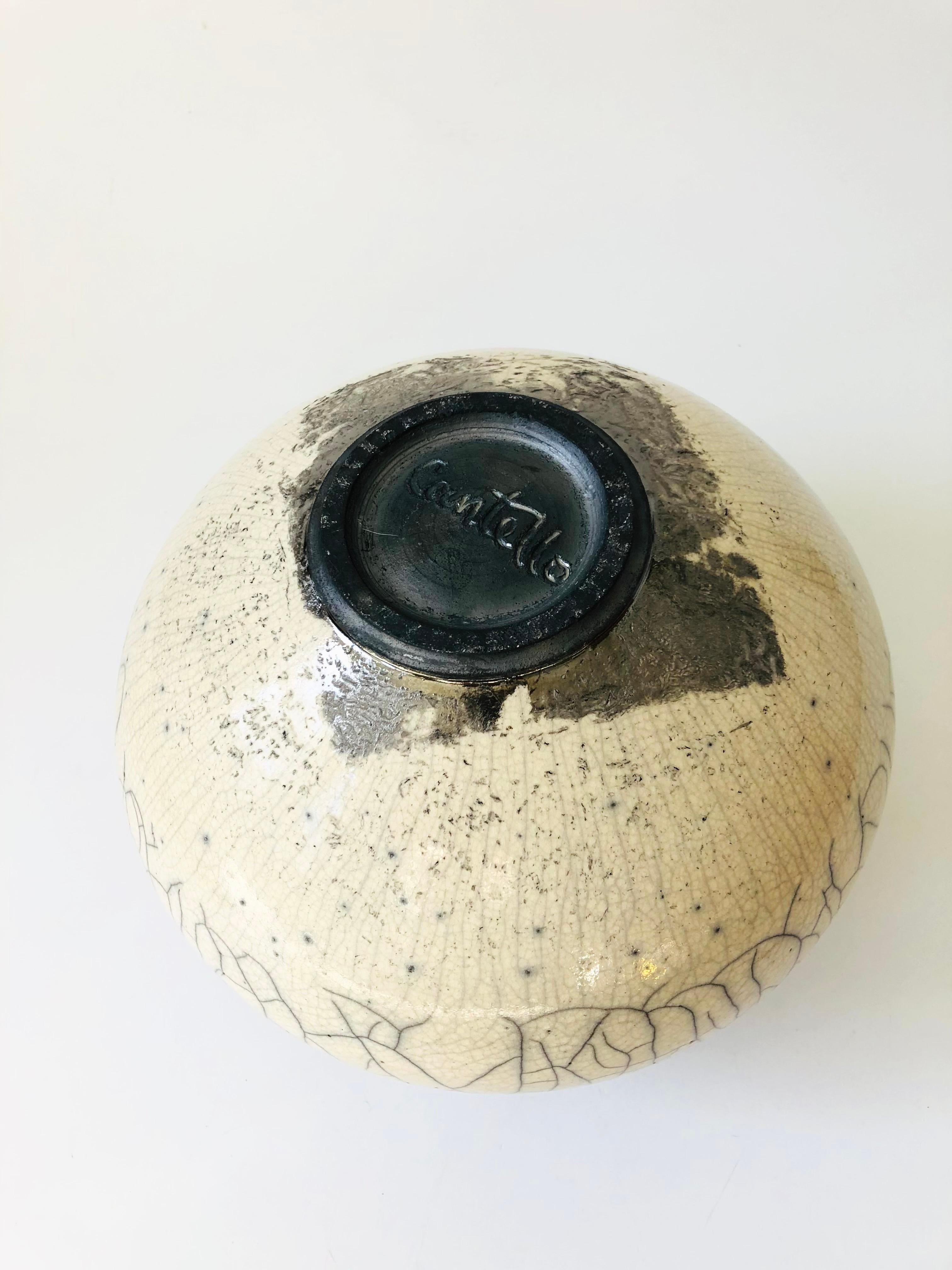 Roger Raku Raku Twoa Large Vintage Two Toned Raku Pottery Vase at 1stDibs