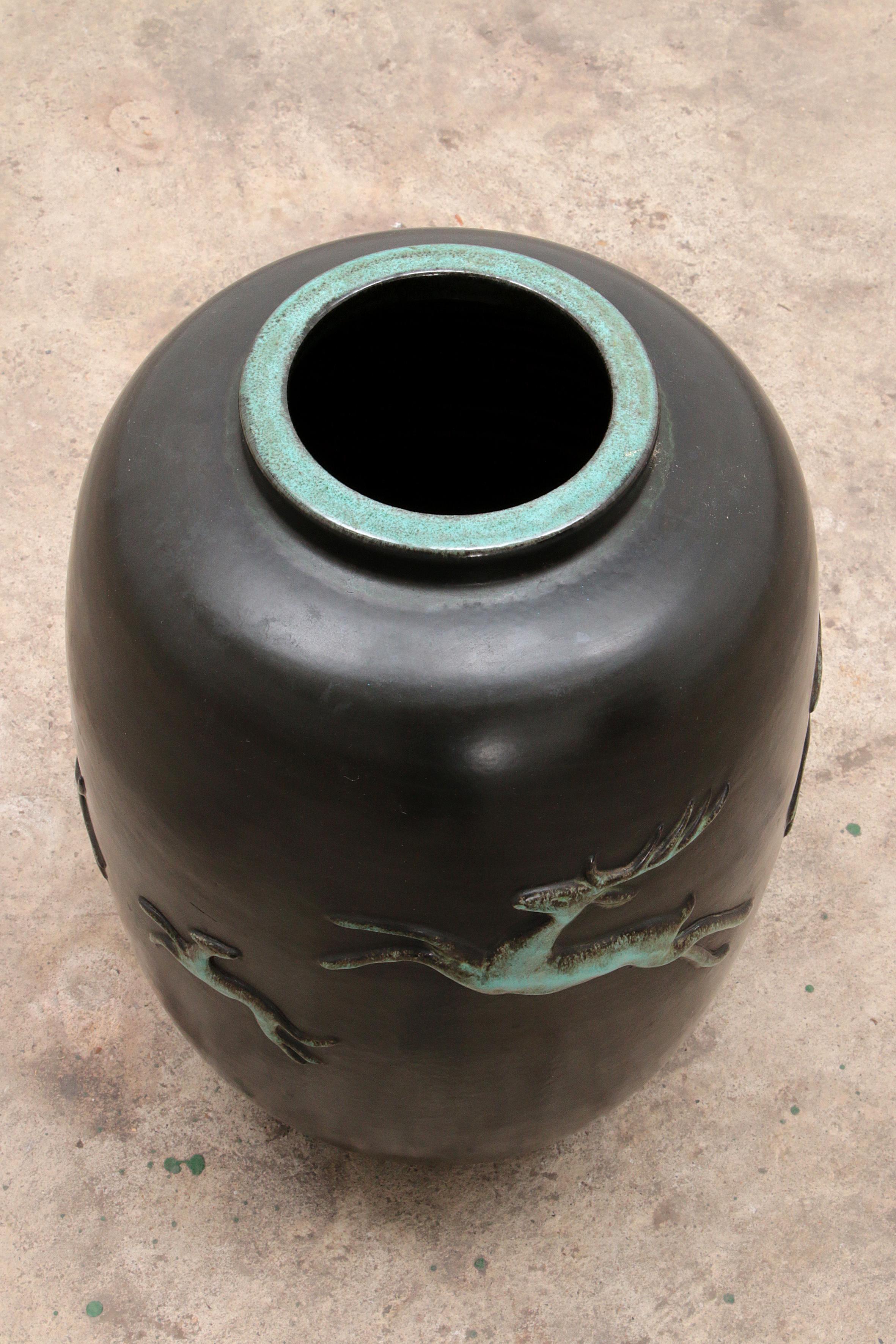 Terracotta Large Vintage Vase design by Ugo Zaccagnini, 1950 Italy For Sale
