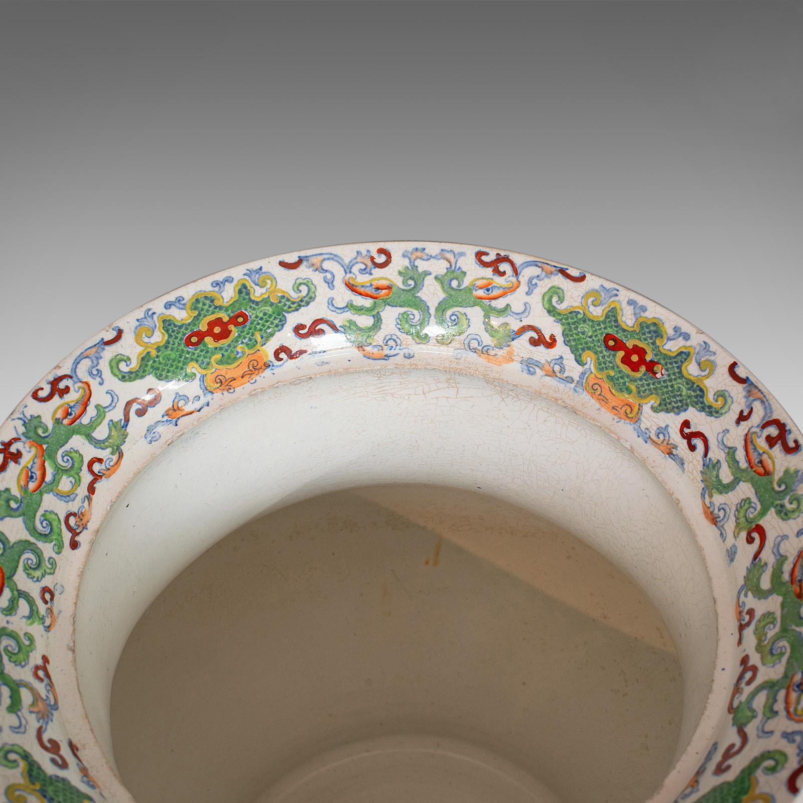 20th Century Large Vintage Vase, Oriental, Ironstone, Decorative, Pot, Centrepiece