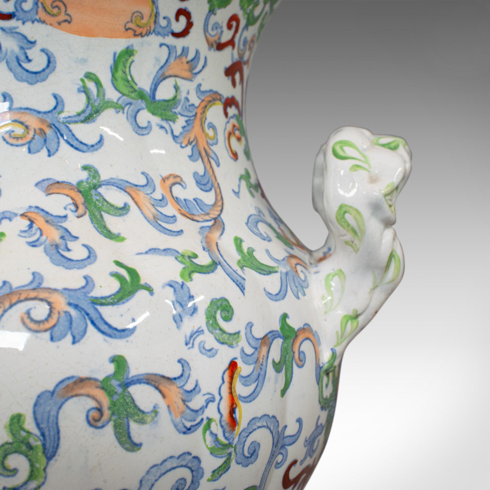 Large Vintage Vase, Oriental, Ironstone, Decorative, Pot, Centrepiece 1