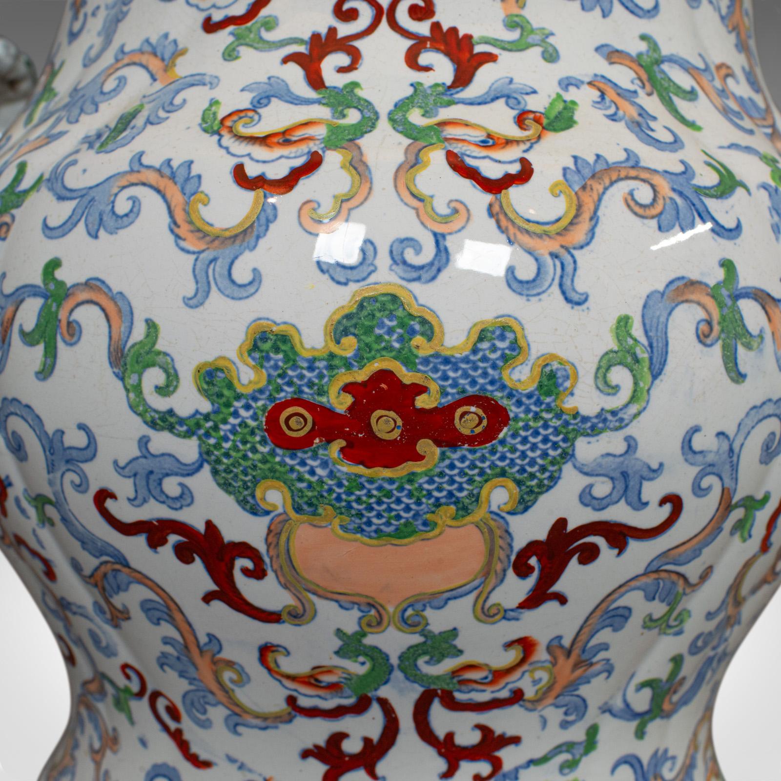 Large Vintage Vase, Oriental, Ironstone, Decorative, Pot, Centrepiece 2