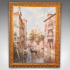 Large Vintage Venetian Painting, Continental School, Oil on Canvas, Venice, 1980