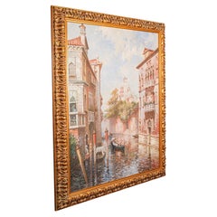 Large Vintage Venetian Painting, Continental School, Oil on Canvas, Venice, 1980