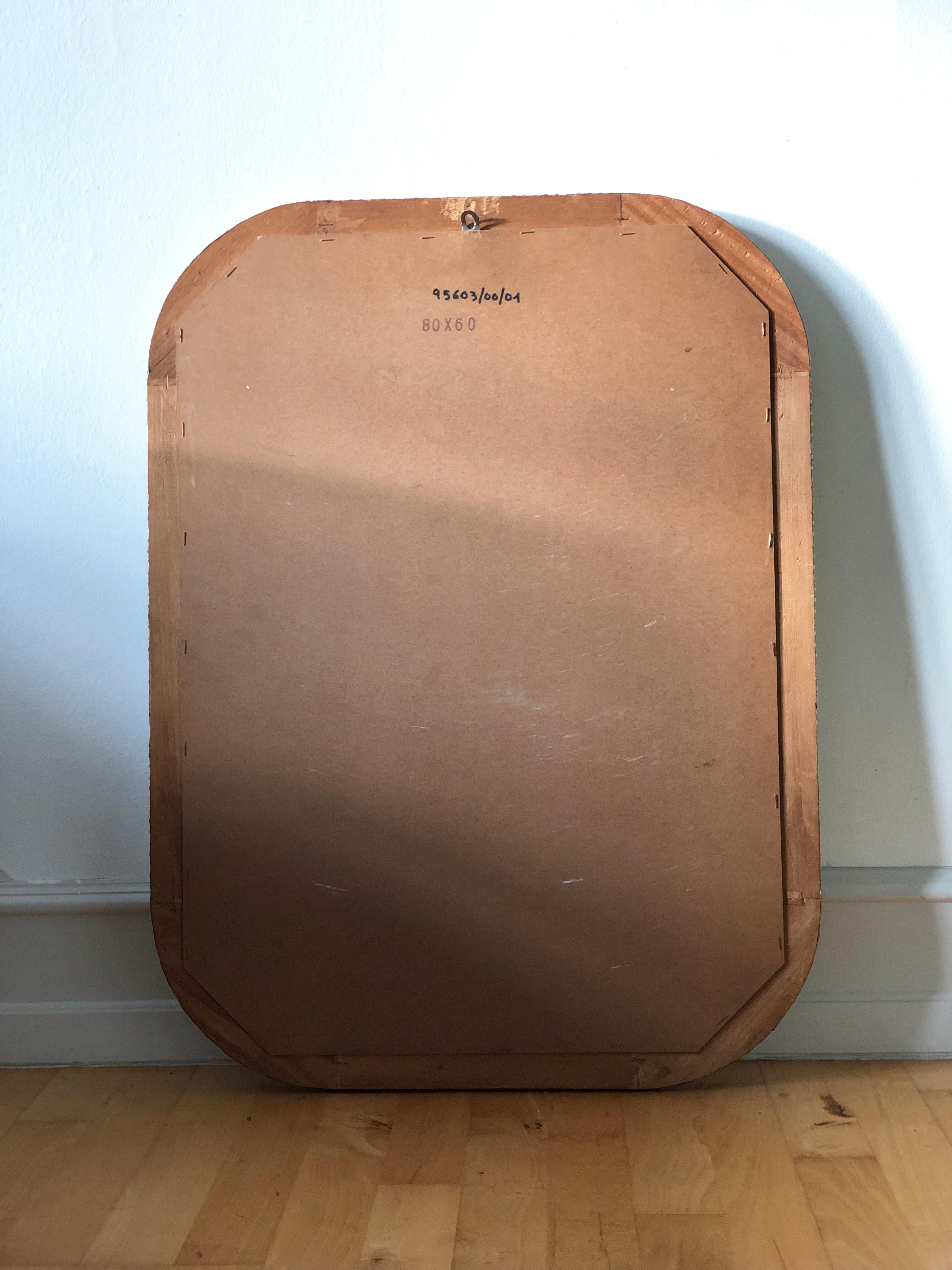 Grande specchio rettangolare veneziano d'epoca Hollywood Regency in oro Spagna anni '90 in vendita 3