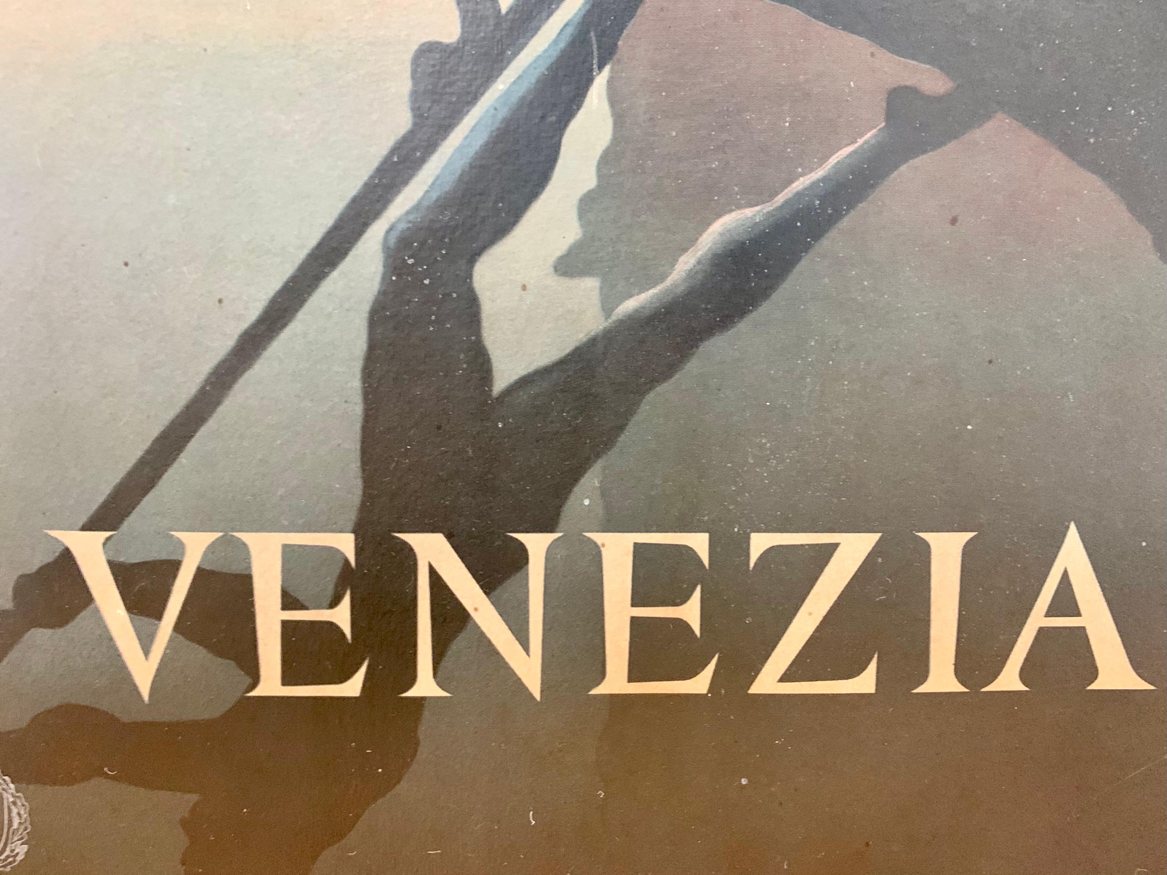 Large Vintage Venezia Venice Italy Framed Travel Poster 1