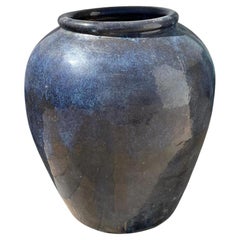 Gran jarra de agua de cerámica vietnamita vintage