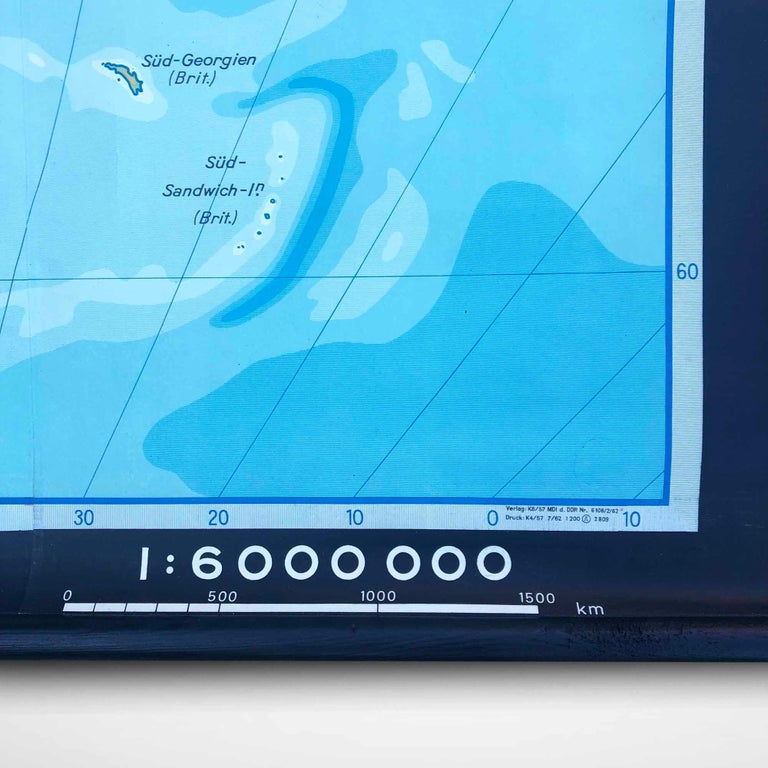 Large Vintage Wall Chart or Poster South America For Sale at 1stDibs