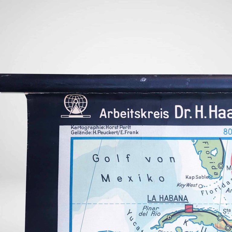 Large Vintage Wall Chart or Poster South America For Sale at 1stDibs