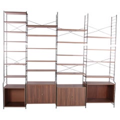Large Vintage Wall Unit or String Regal Color Walnut, 1960
