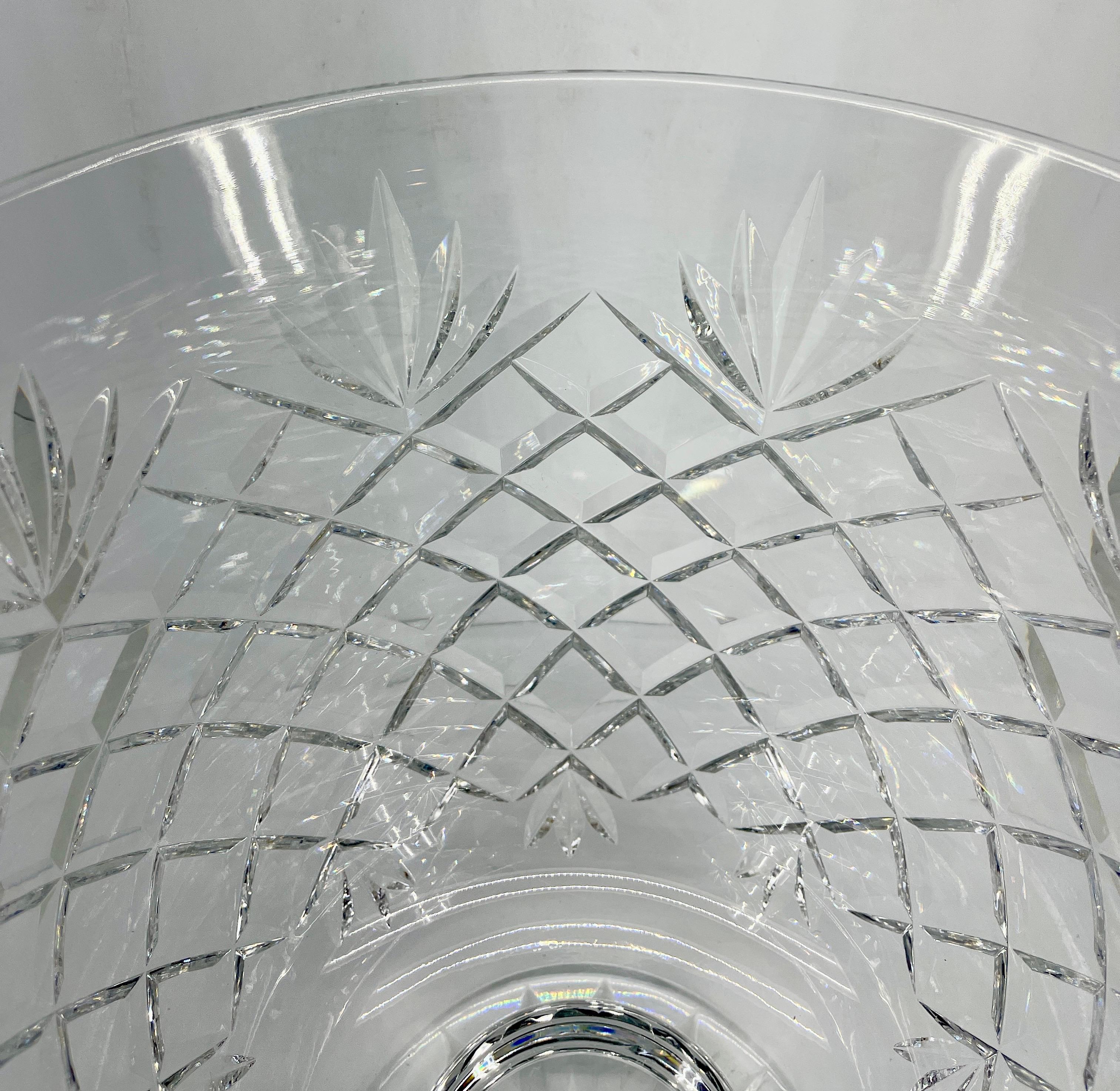 20th Century Large Vintage Waterford Cut Crystal Footed Bowl, Ireland, 1950's