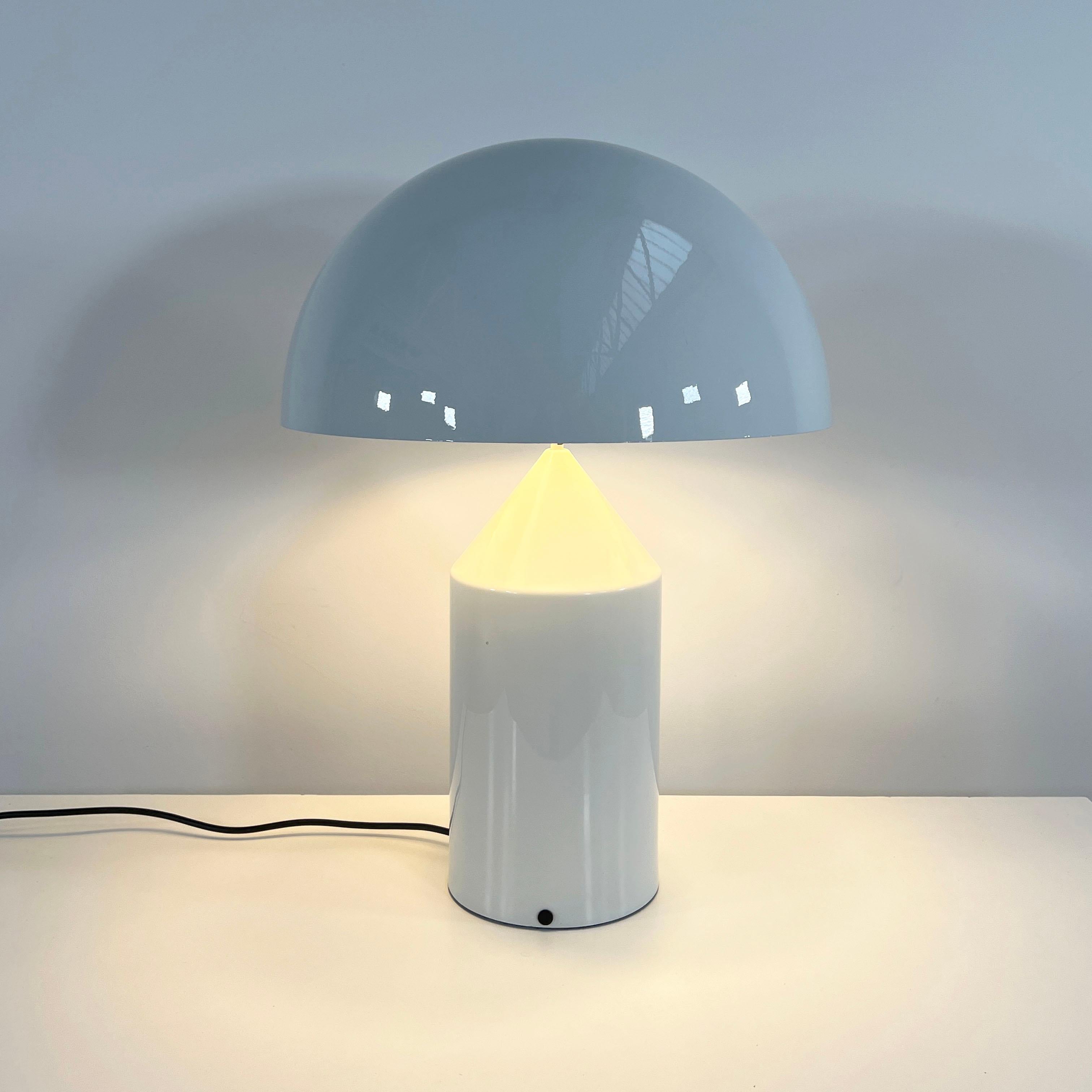 Designer - Vico Magistretti
Producer - Oluce
Model - Large Atollo Table Lamp
Design Period - Sixties
Measurements - Width 50 cm x Depth 50 cm x Height 70 cm
Materials - Metal
Color - White 
Electrical Properties - European Plug (up to 240V) /