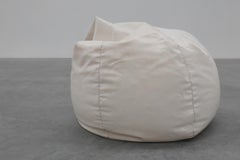 Large vintage white bean bag from the seventies