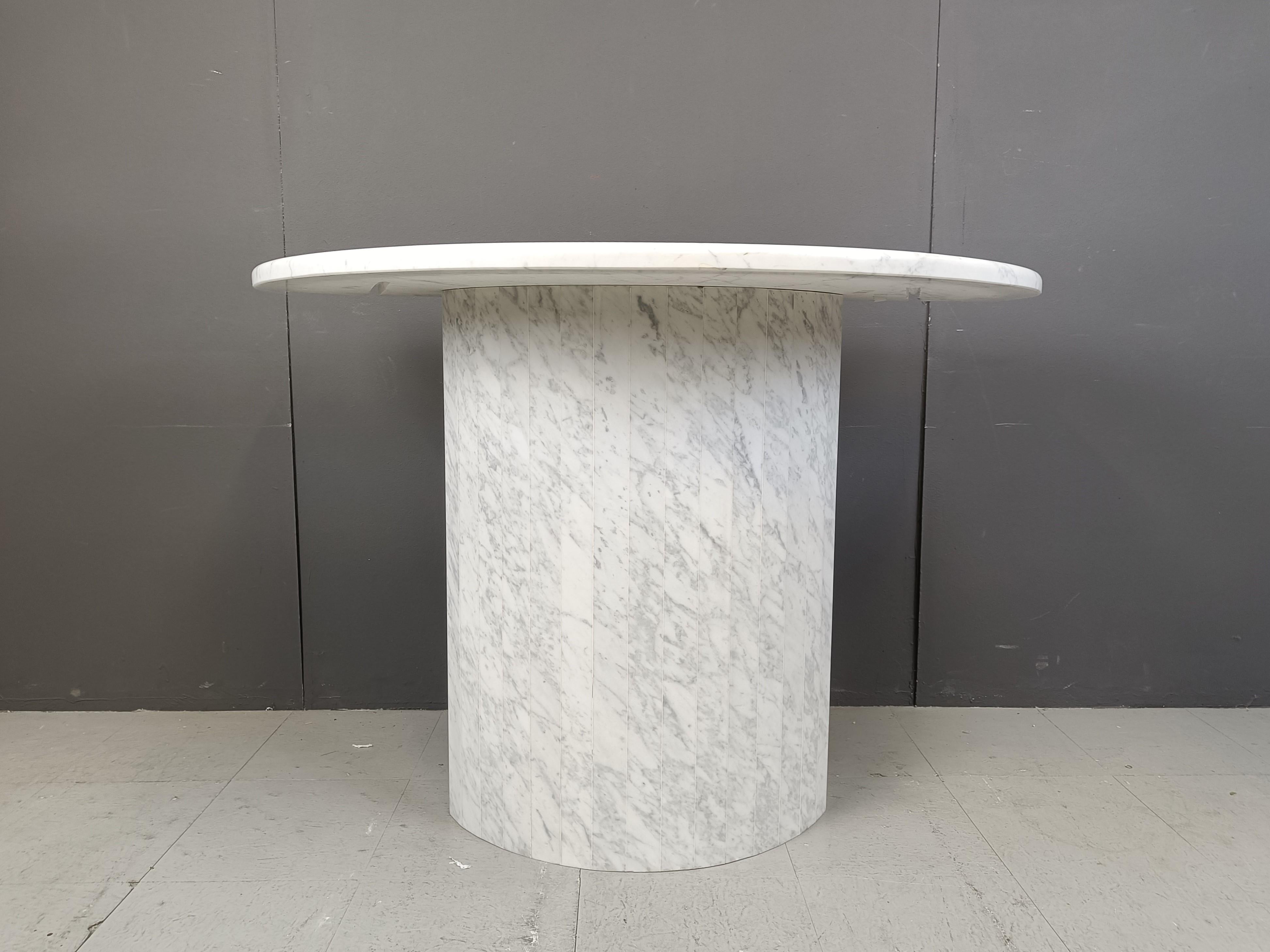 Italian Large vintage white marble console table Italy, 1970s