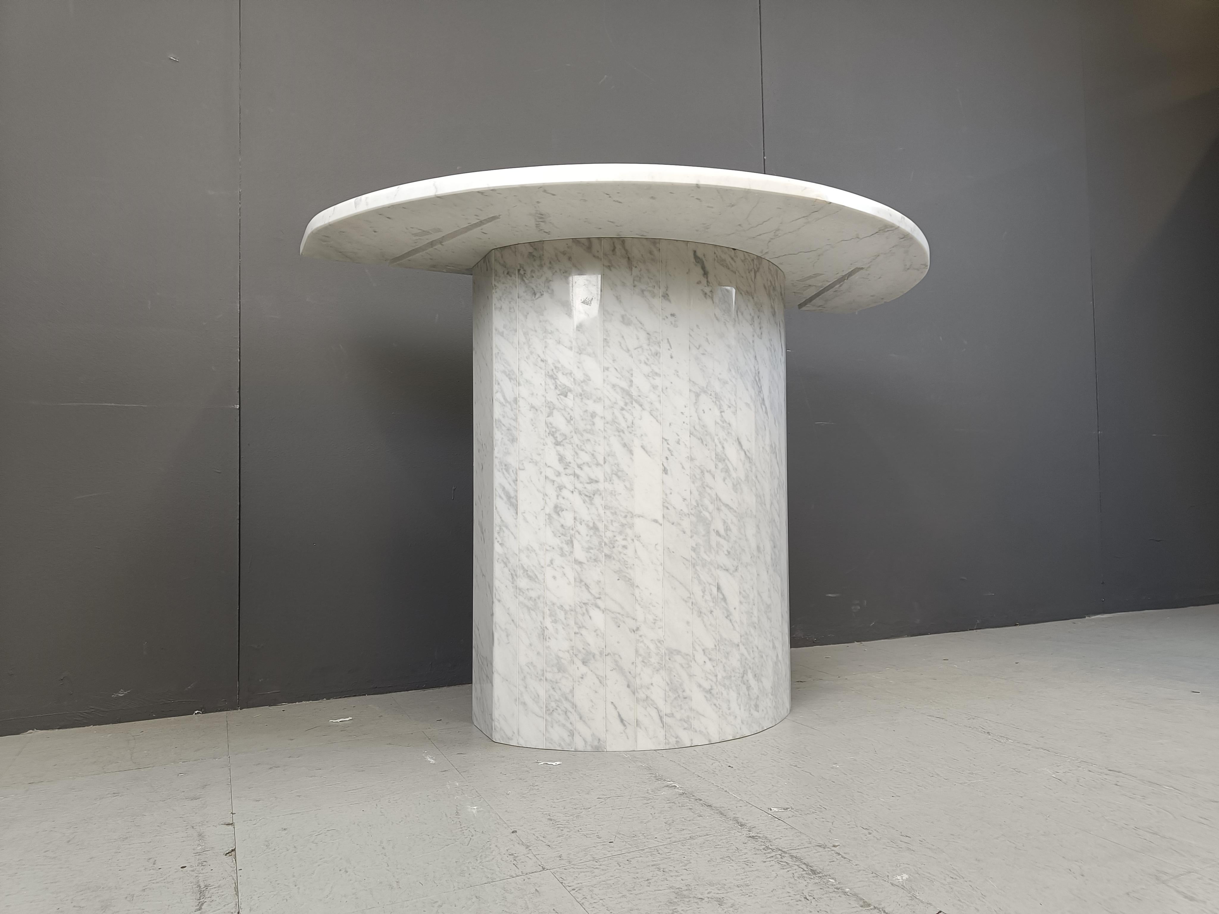 Large vintage white marble console table Italy, 1970s 1