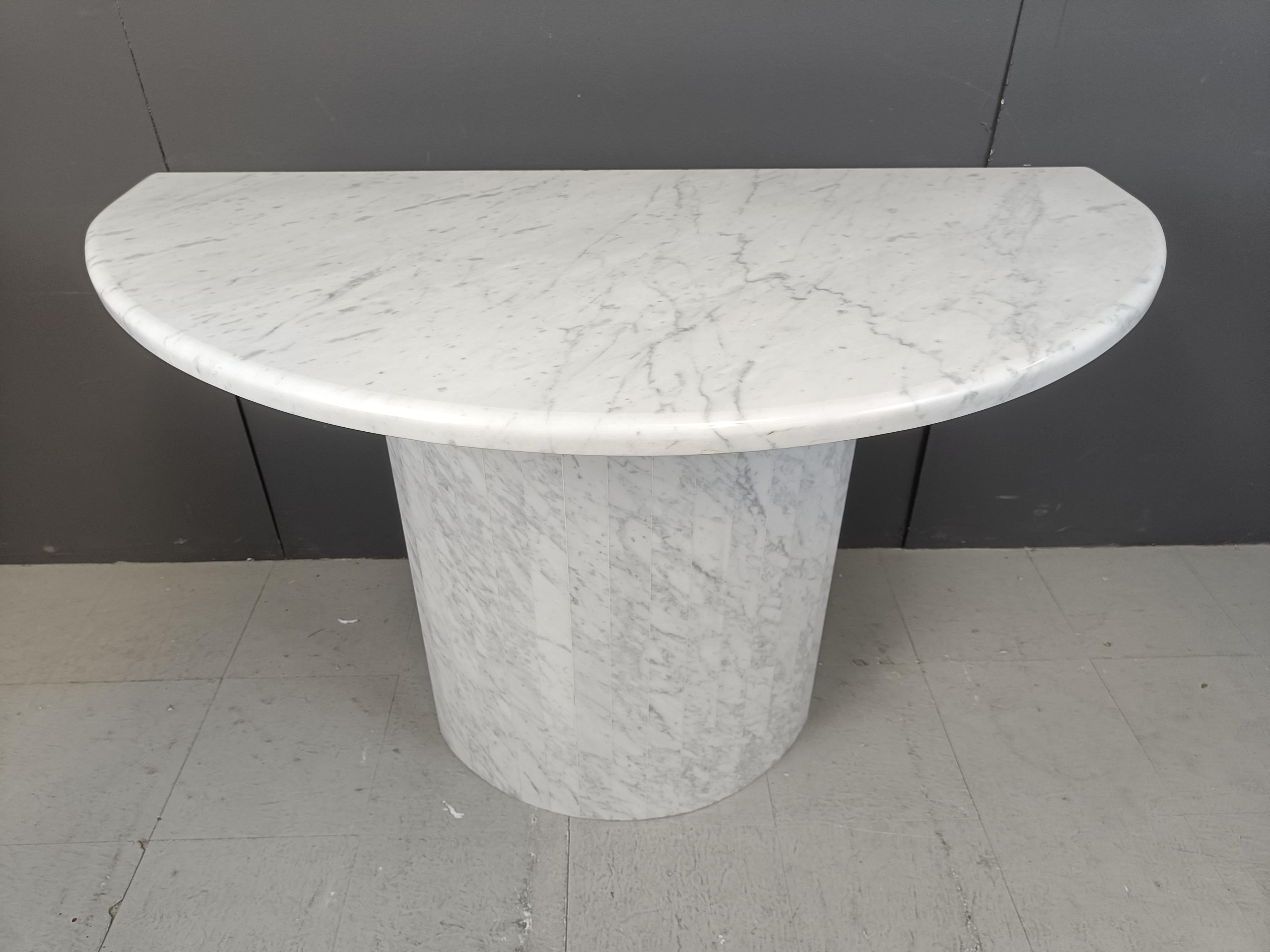 Large vintage white marble console table Italy, 1970s 2