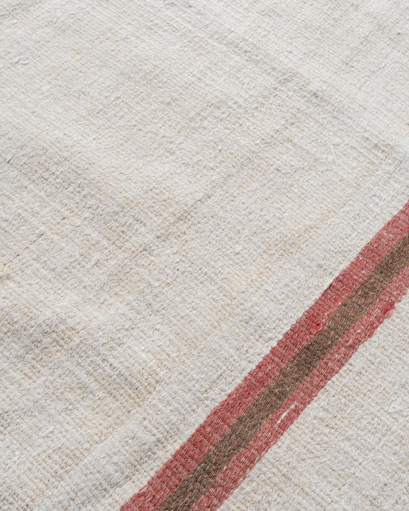 Großer weißer türkischer Vintage-Kilim-Flachgewebe-Teppich Läufer 14' x 26' im Angebot 6