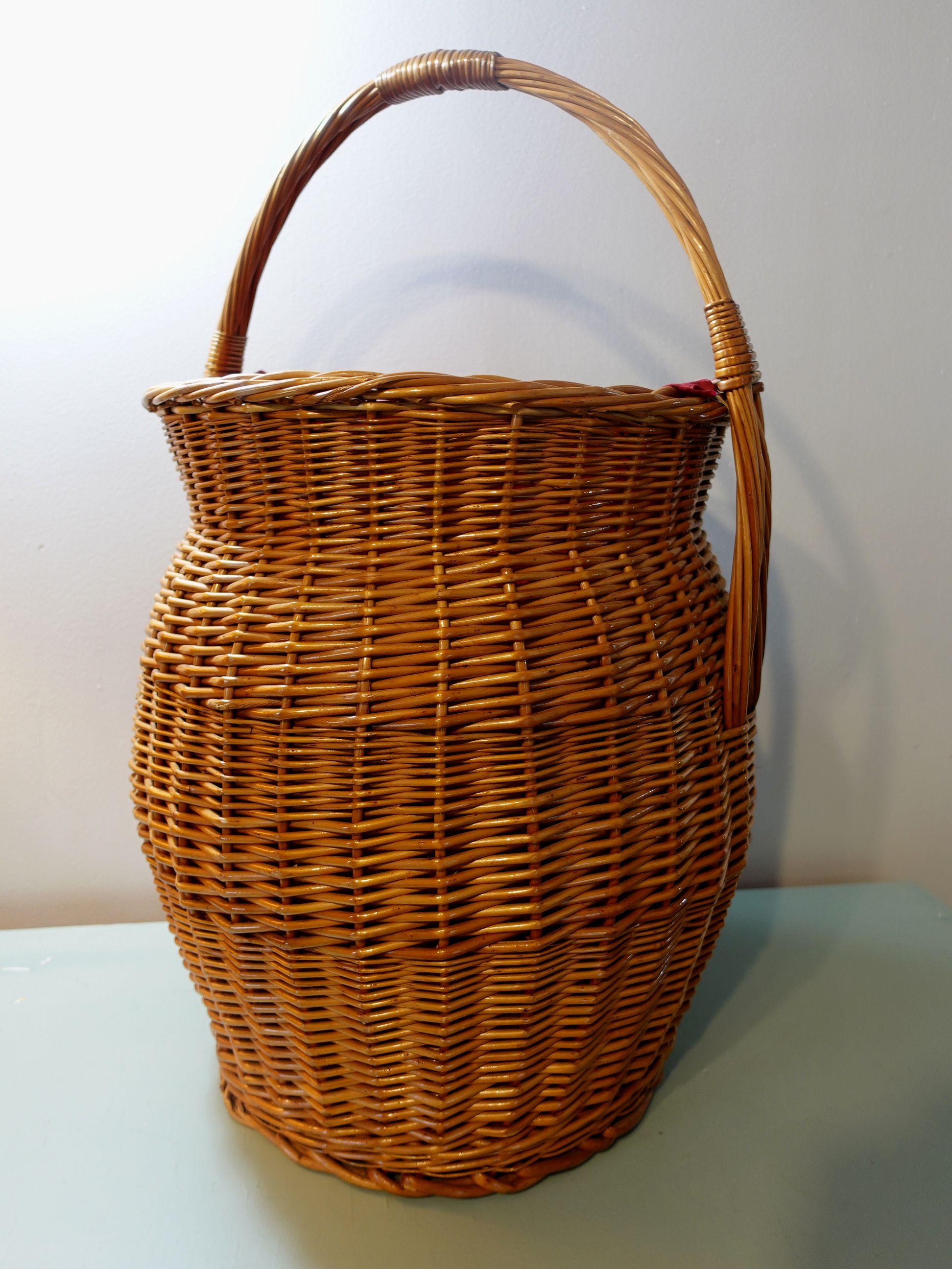 large vintage wicker basket