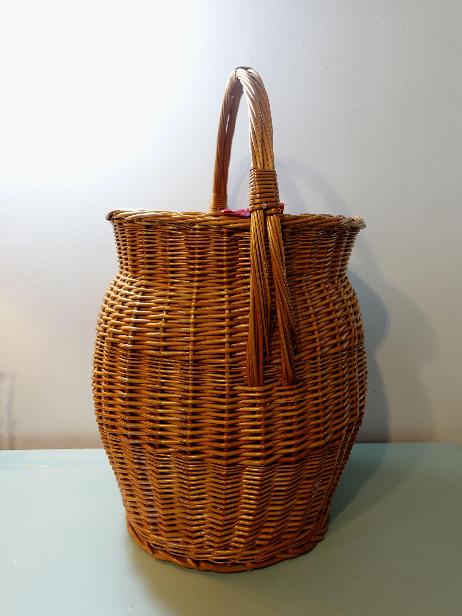 fabric lined wicker basket
