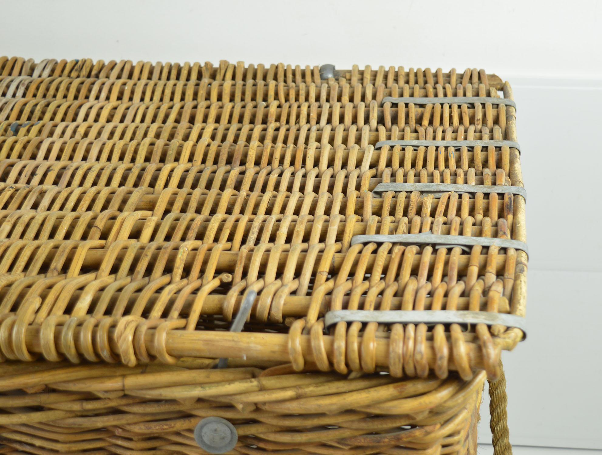 Other Large Vintage Wicker Travel Trunk or Log Basket