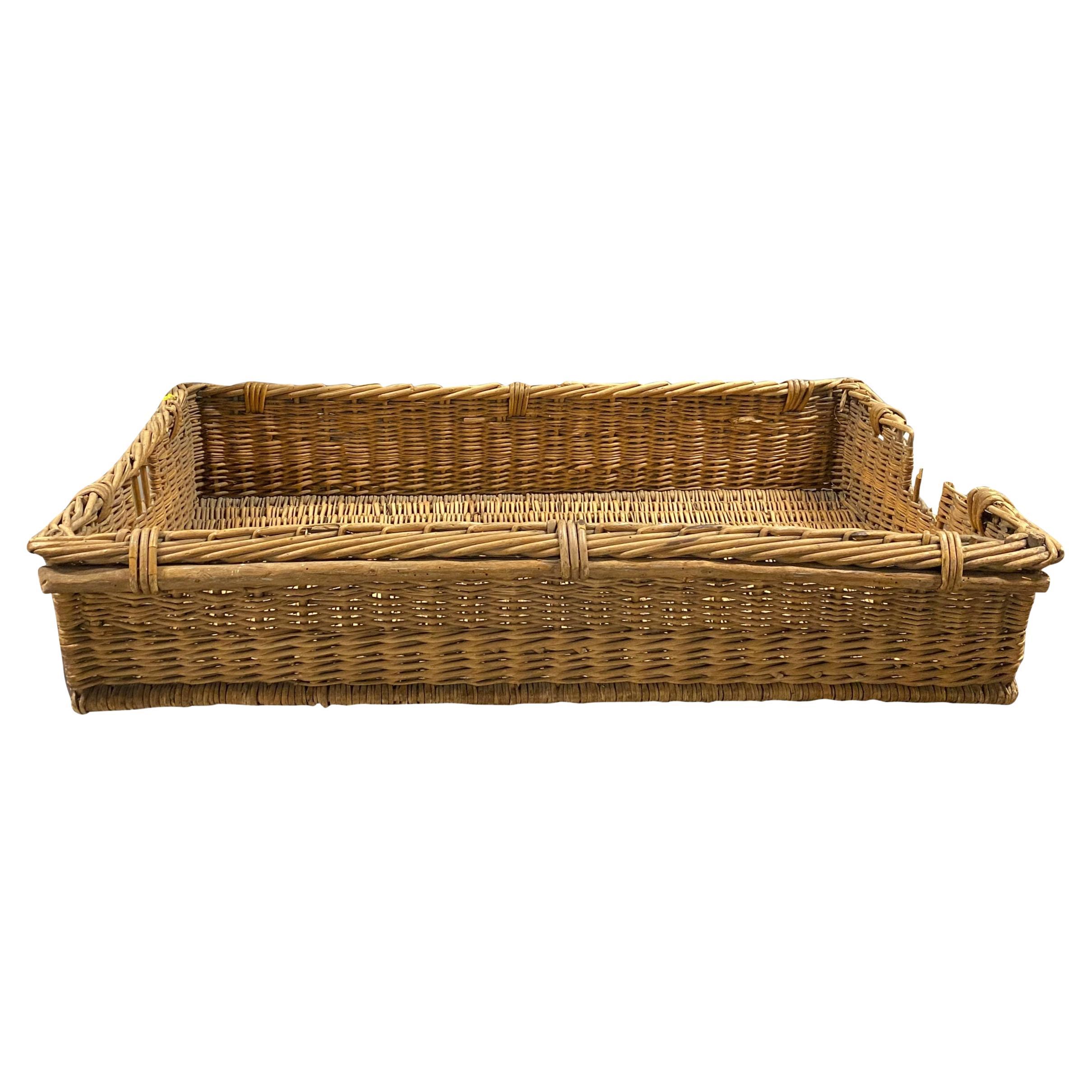 Large Vintage Wicker Wash Basket