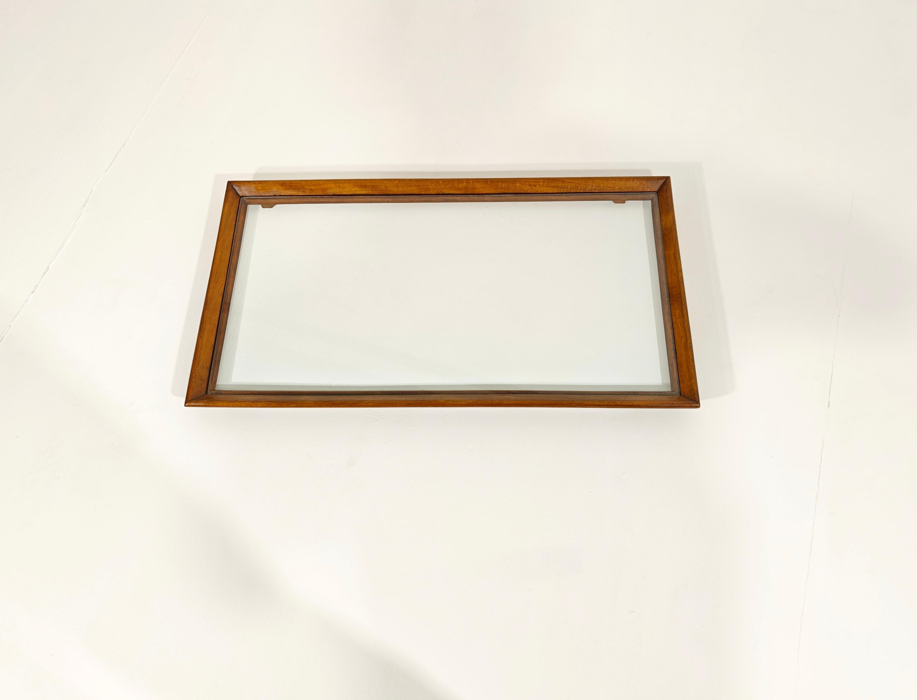 Grande vassoio da portata vintage in legno e vetro Mid-Century Design Italia 1960s in vendita 3