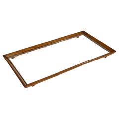 Großes Vintage-Serviertablett aus Holz und Glas, Mid-Century Design, Italien 1960er Jahre
