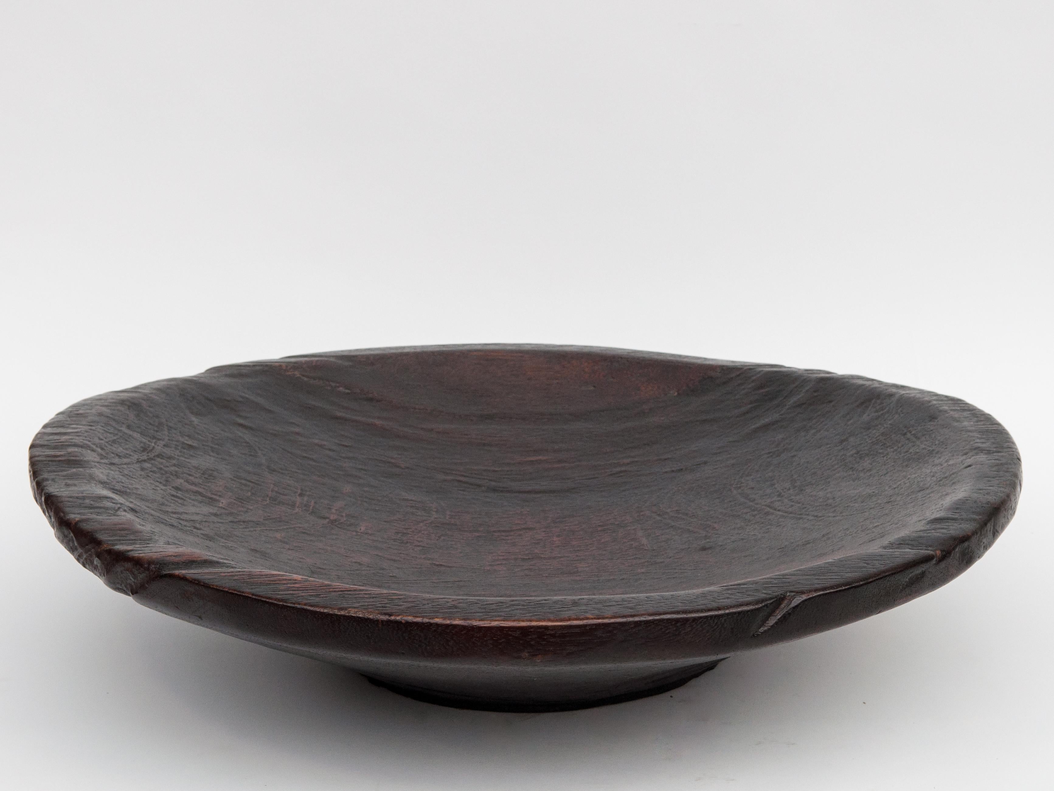 Large Vintage Wood Bowl, Sumatra, Jackfruit Wood, Stained, Mid-Late 20th Century 1