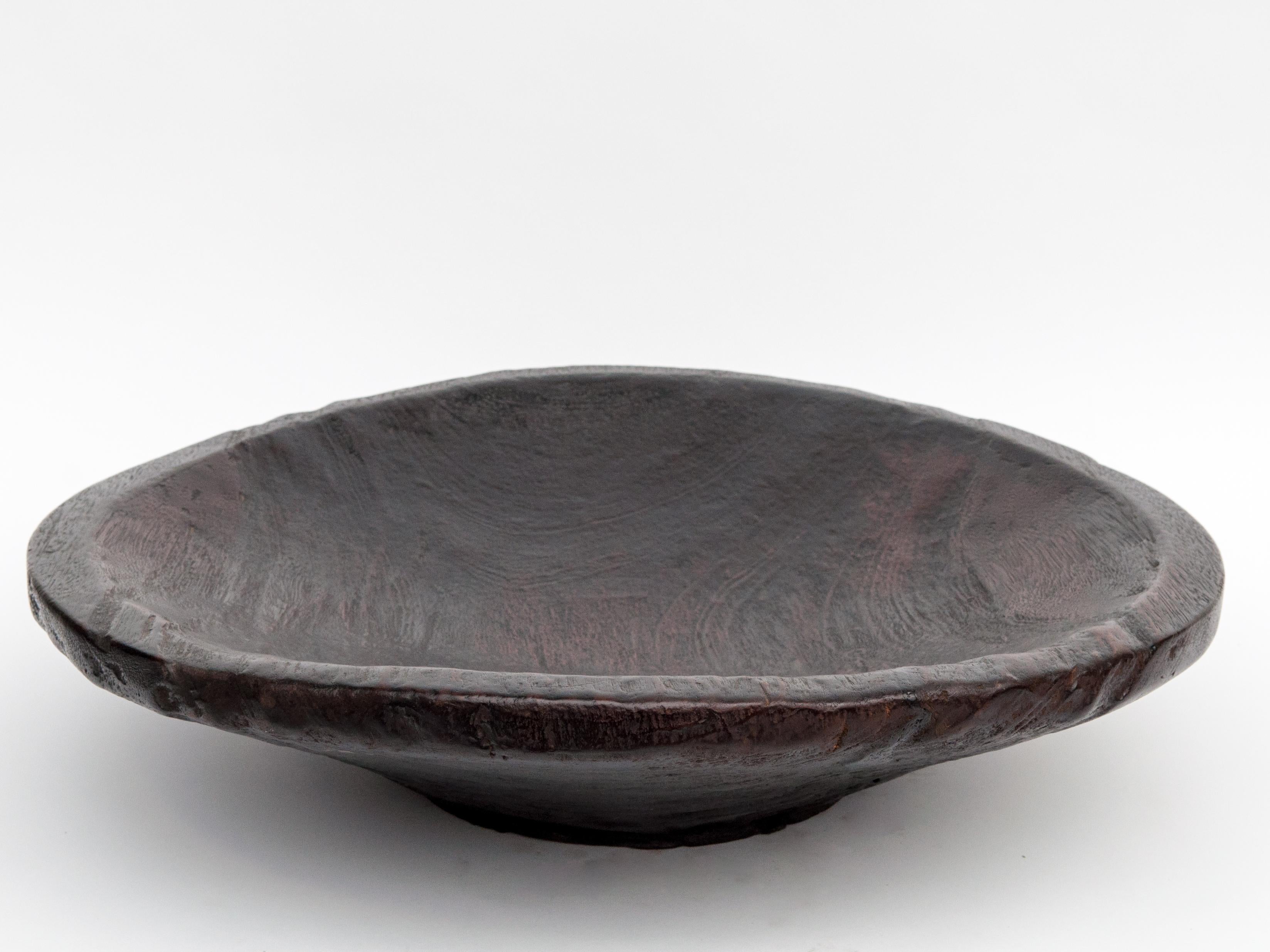 Large Vintage Wood Bowl, Sumatra, Jackfruit Wood, Stained, Mid-Late 20th Century 2