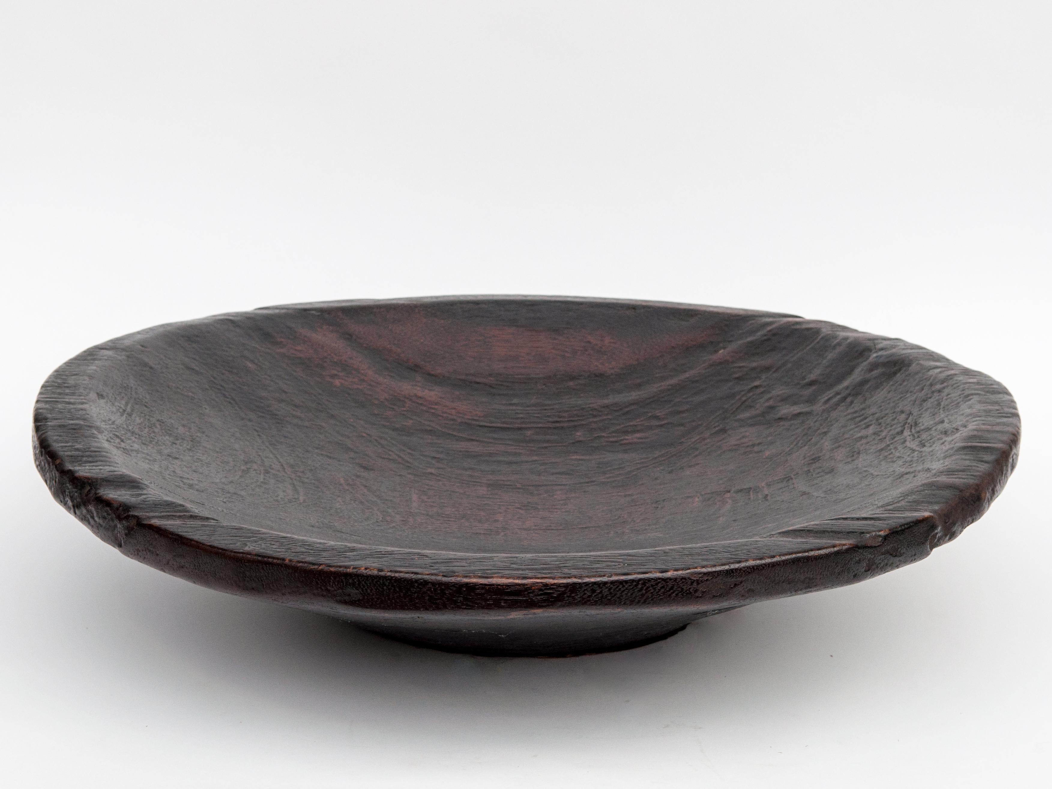 Large Vintage Wood Bowl, Sumatra, Jackfruit Wood, Stained, Mid-Late 20th Century 3