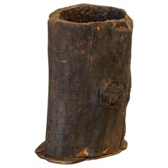 Large Vintage Wood Container Made from Hollowed Out Tree Trunk