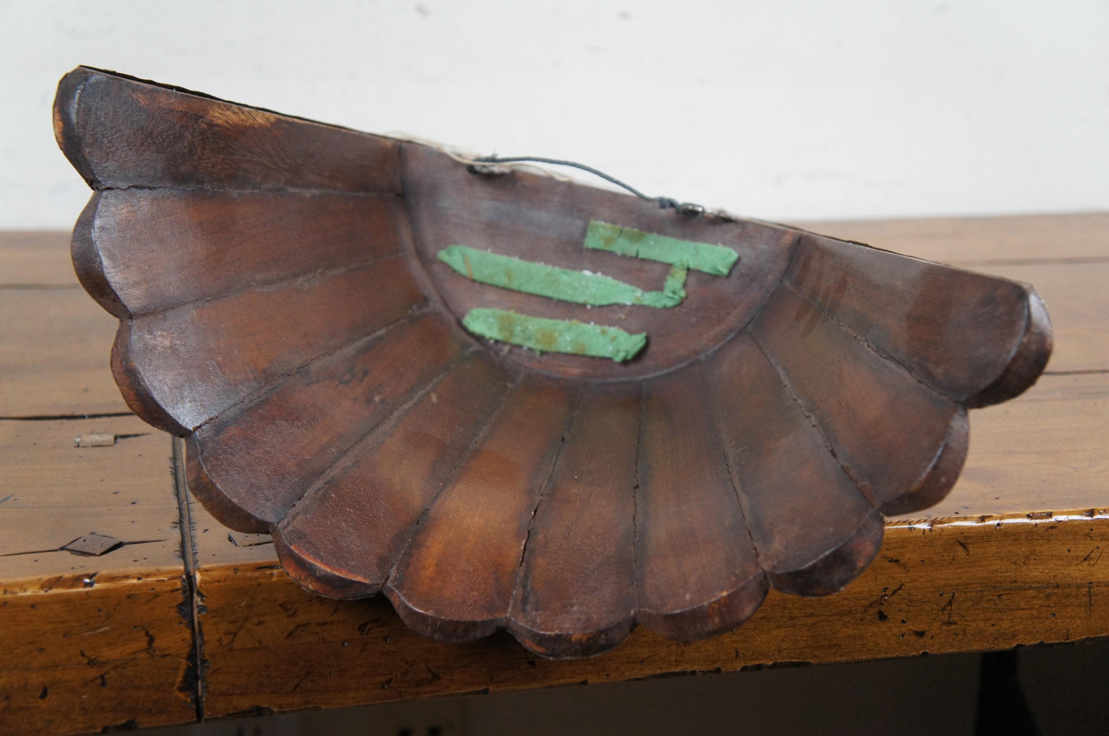 Große Vintage Wood & Metall Torchiere Wand Tasche Blume Halterung Sconce 25