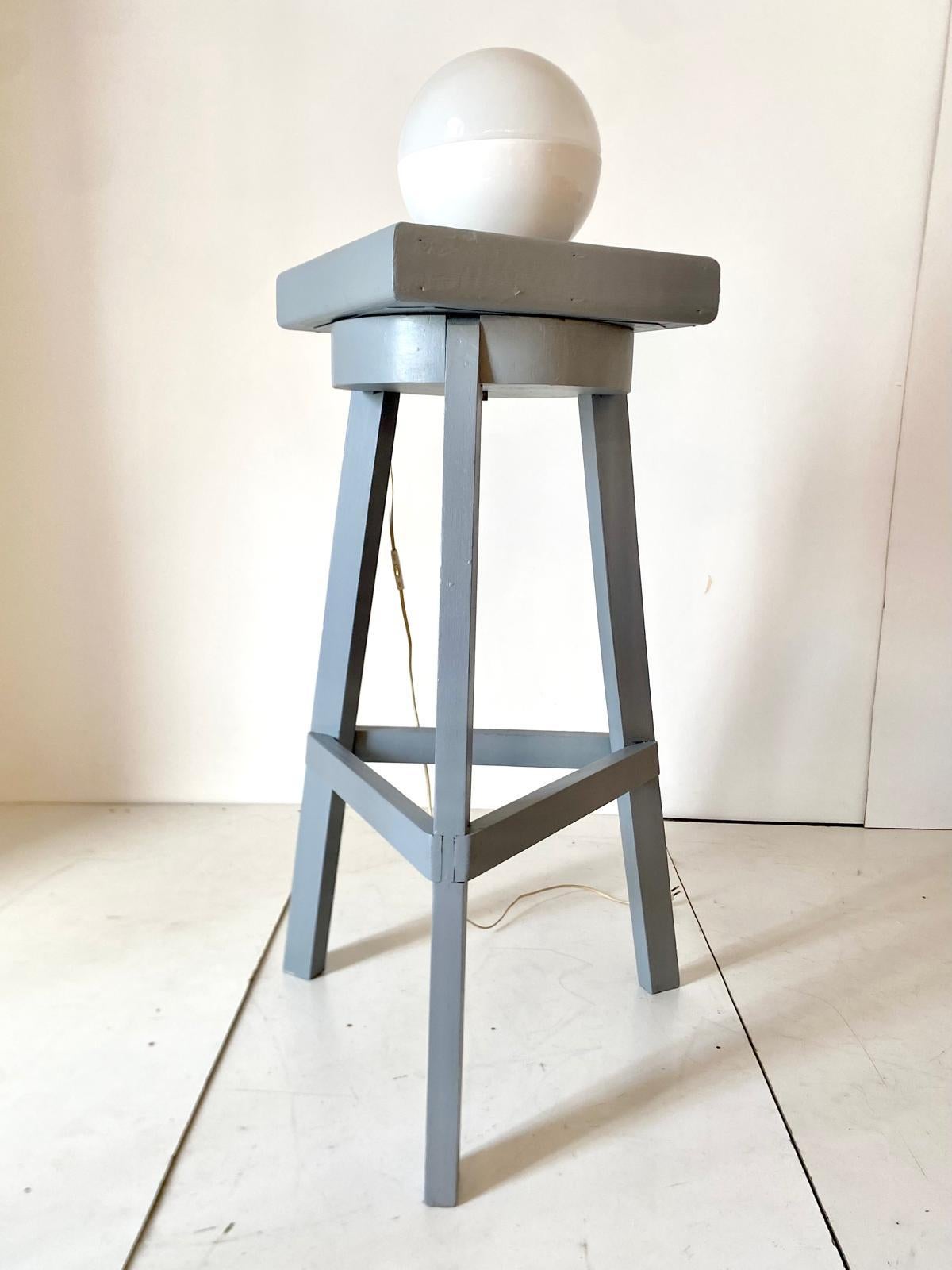 Large Vintage Wood Console Pedestal, Italy 1950s For Sale 4