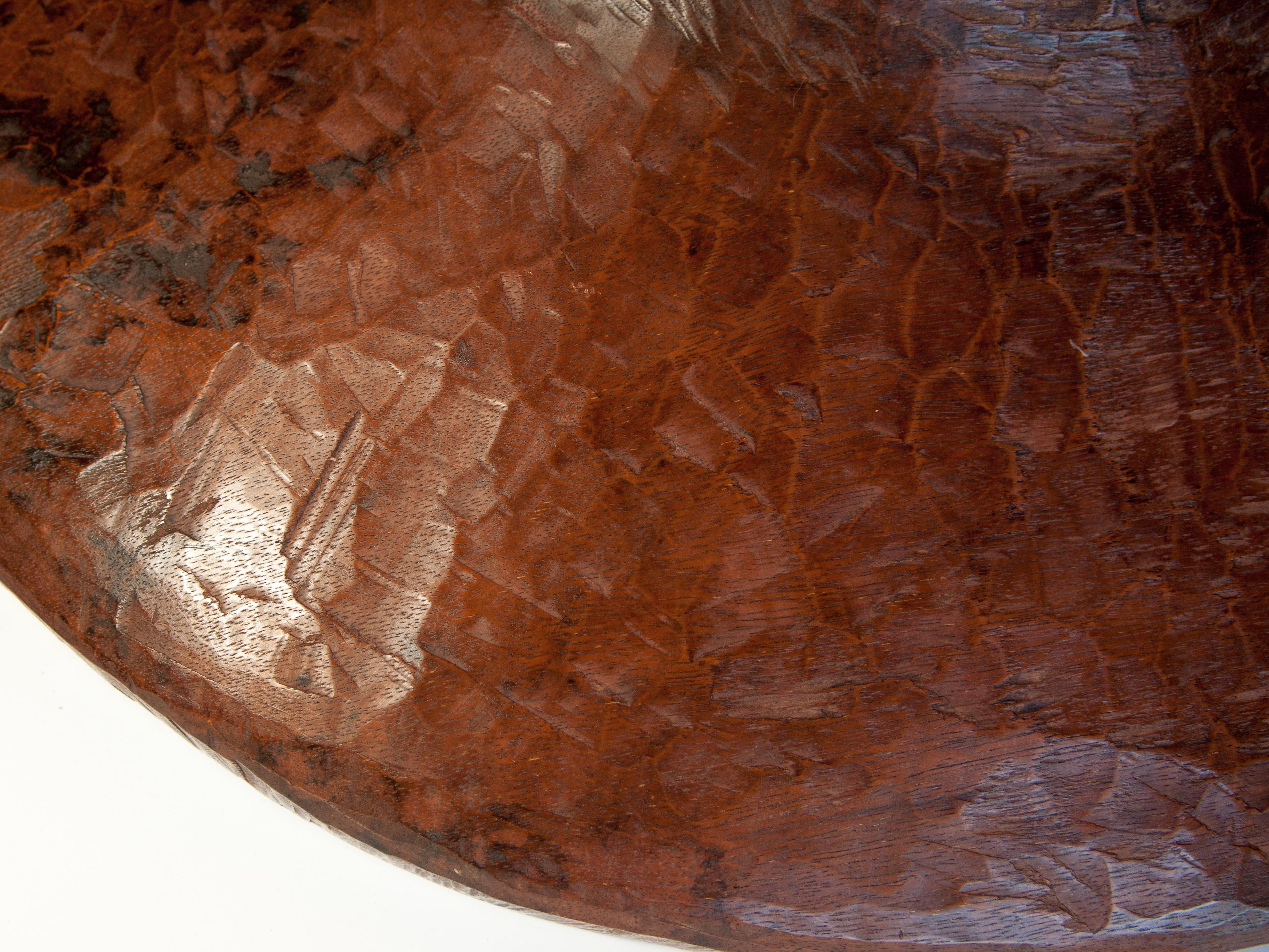 Large Vintage Wooden Bowl Lampung, Sumatra, Merbau Wood, Mid-20th Century 13
