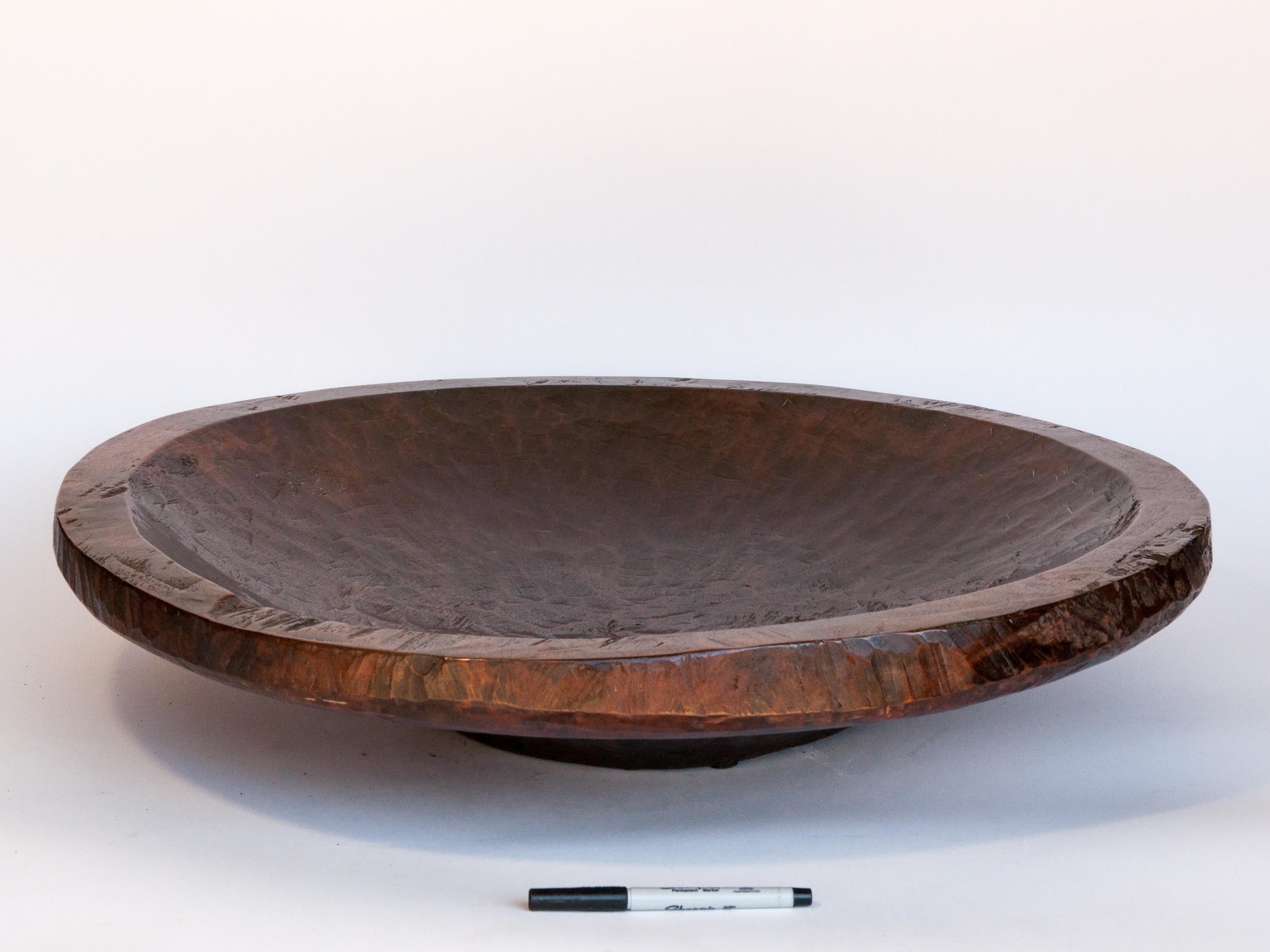 Large vintage wooden bowl 28
