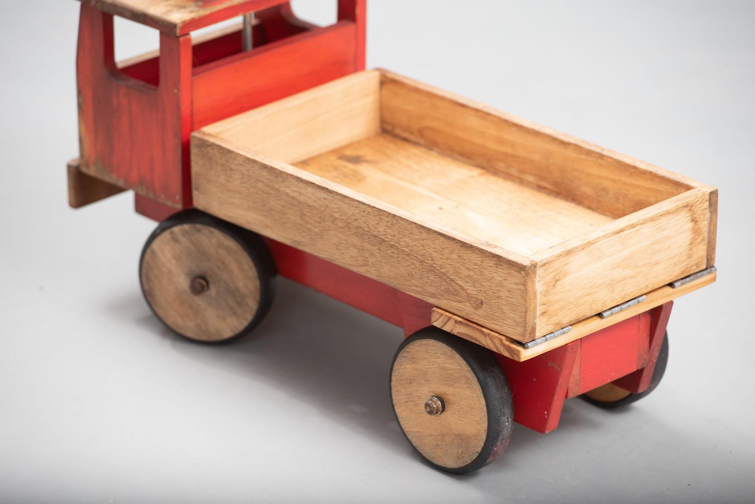 Portuguese Large Vintage Wooden Child's Toy Truck For Sale