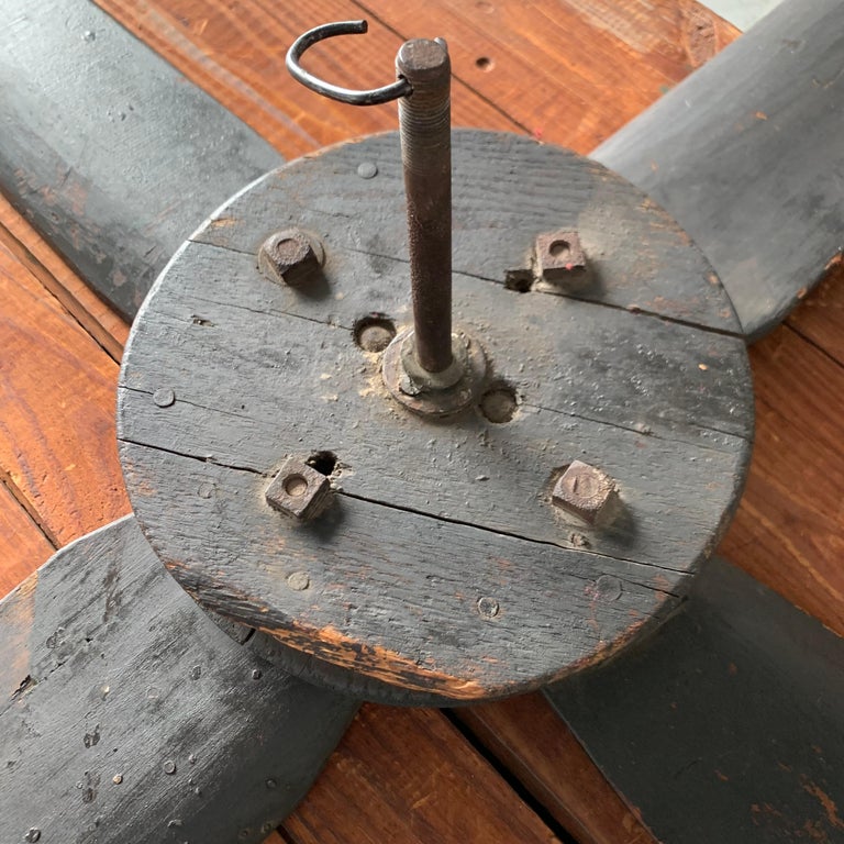 Large Vintage Wooden Ceiling Fan