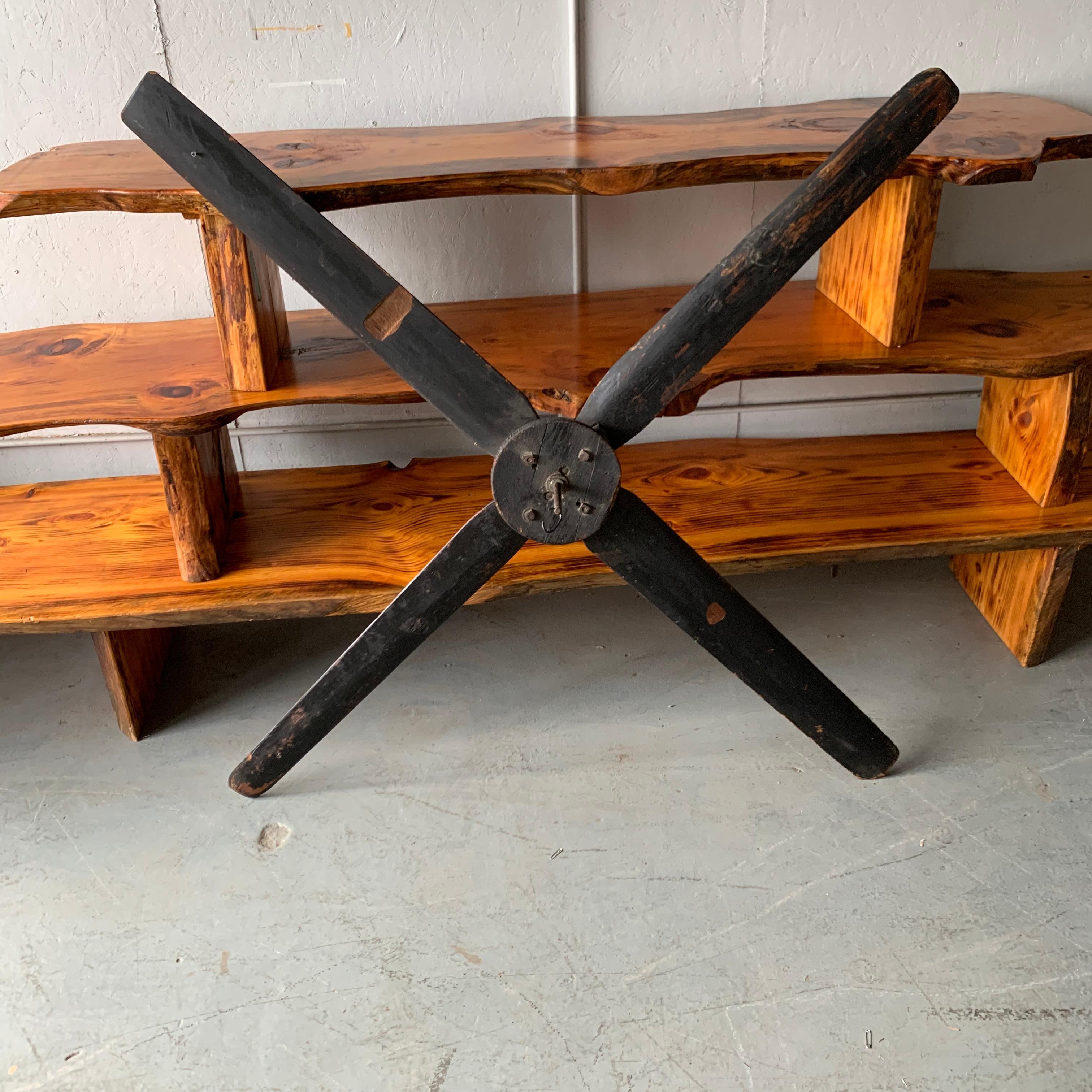 Large Vintage Decorative Wooden Ceiling Fan For Sale 2