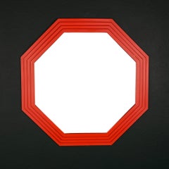 Large vintage wooden mirror Art Deco, Italy, 1960s