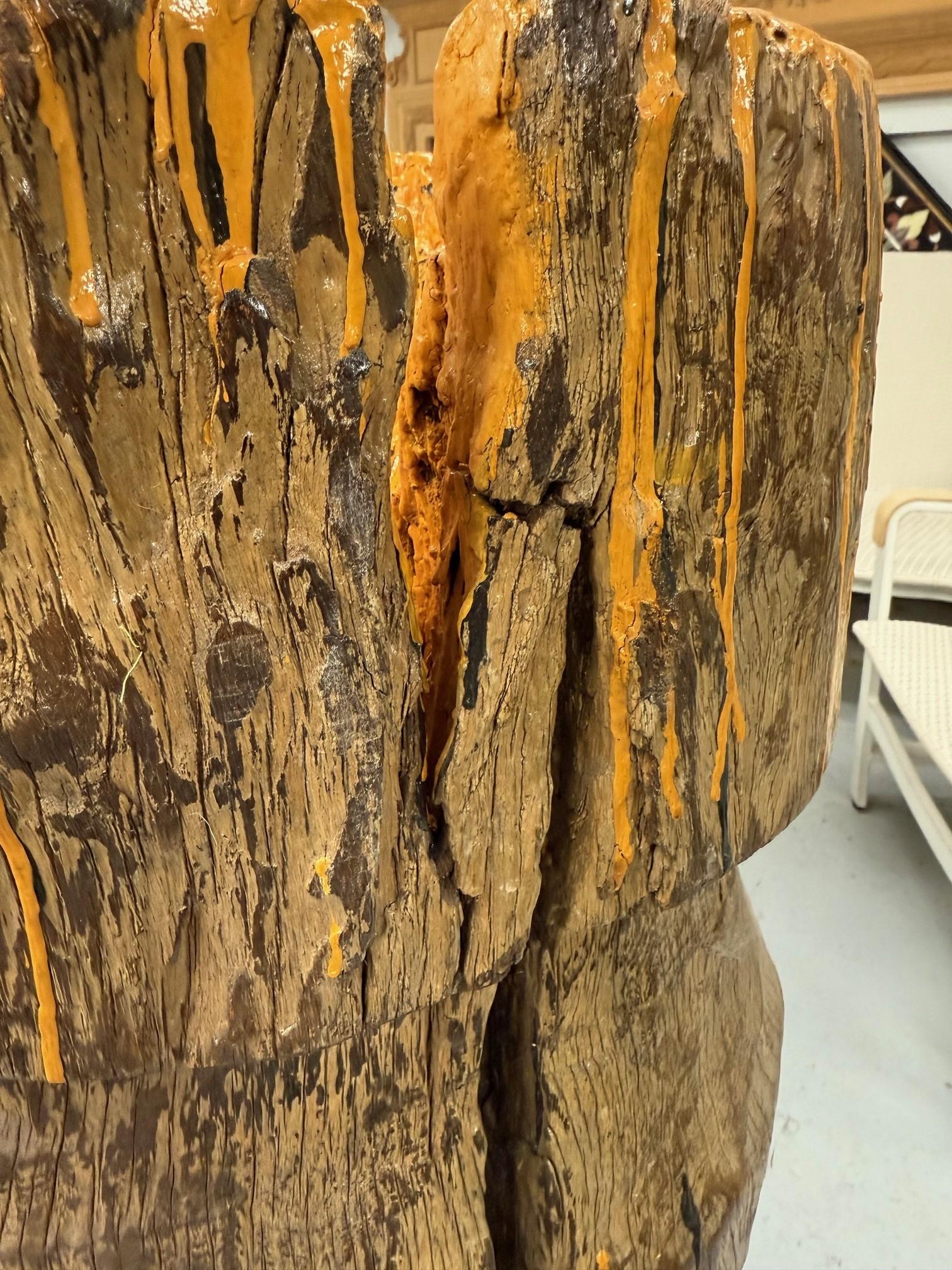 Grand sanctuaire, jardinière, arbre ou base de racines vintage en bois en vente 3