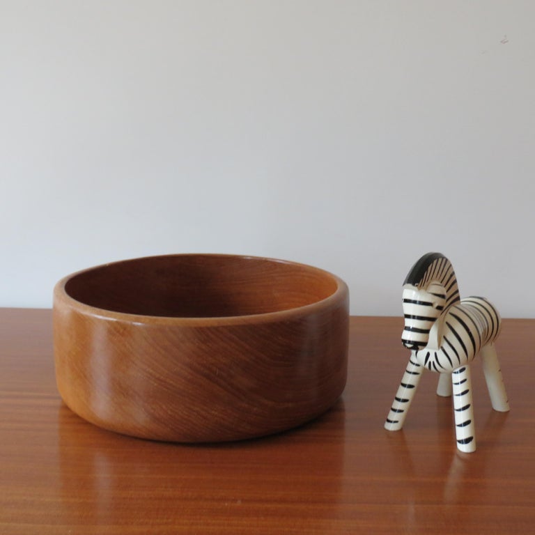 20th Century Large Vintage Wooden Teak Bowl by Peter John, 1970s For Sale
