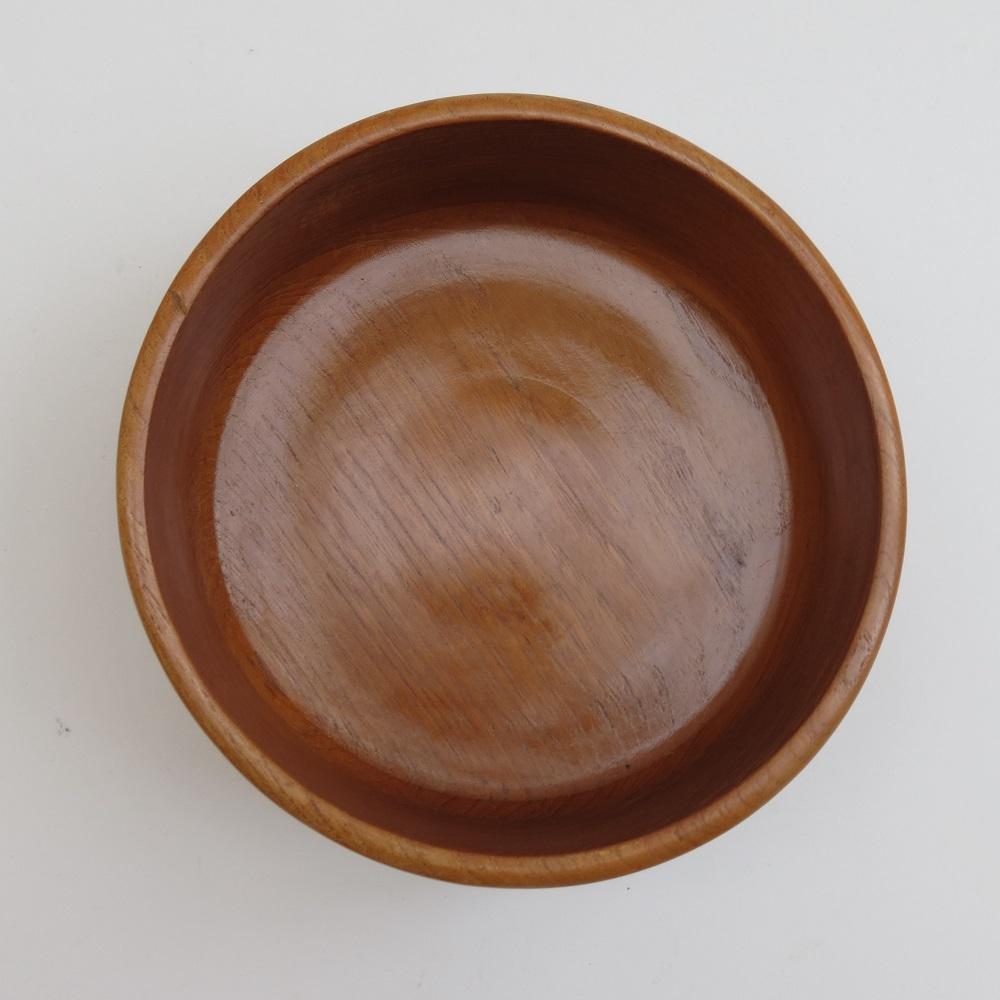 English Large Vintage Wooden Teak Bowl by Peter John, 1970s