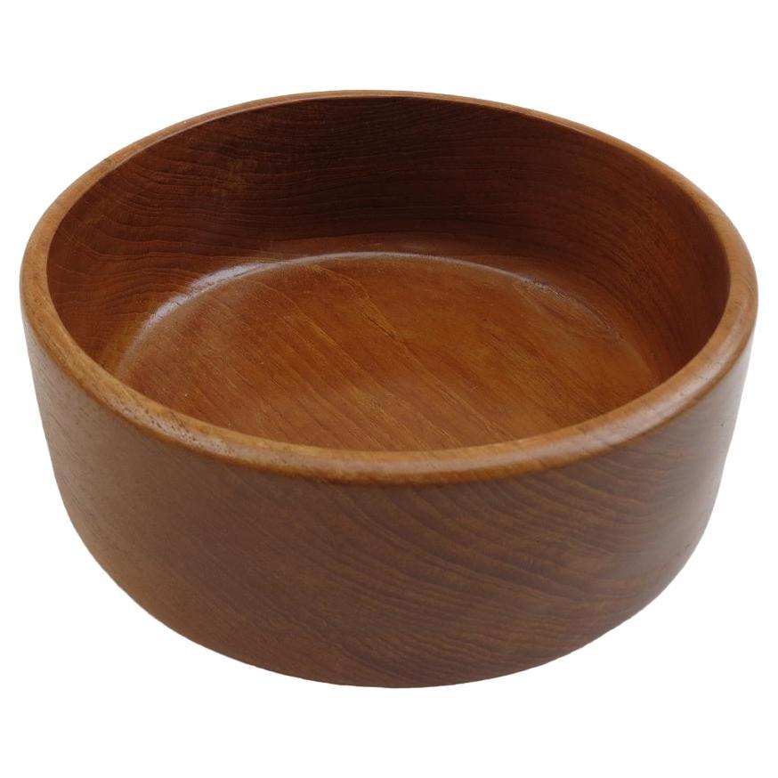 Large Vintage Wooden Teak Bowl by Peter John, 1970s For Sale