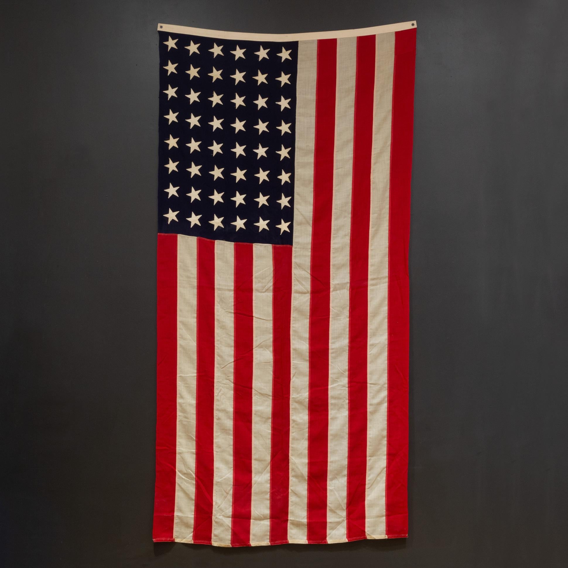 Industrial Large Vintage Wool American Flag with 48 Stars c.1940-1950-FREE SHIPPING For Sale