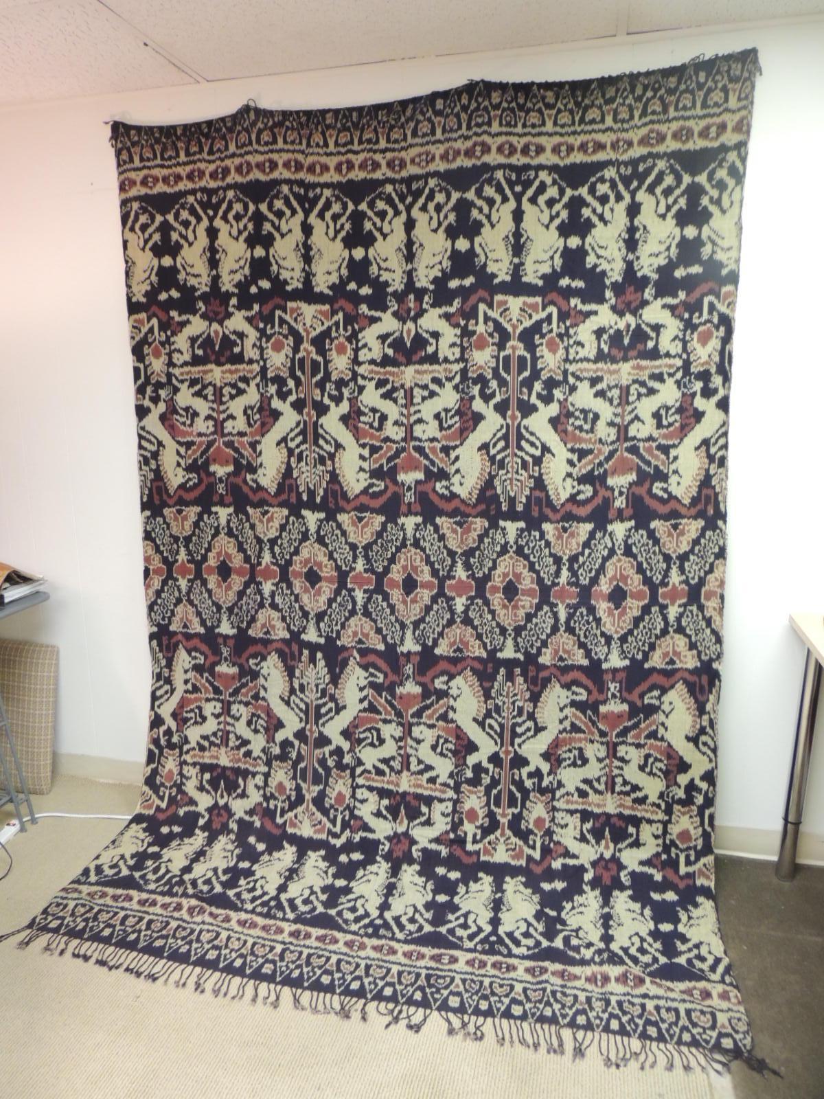 Indonesian Large Vintage Woven Ikat Wall Hanging/Tapestry