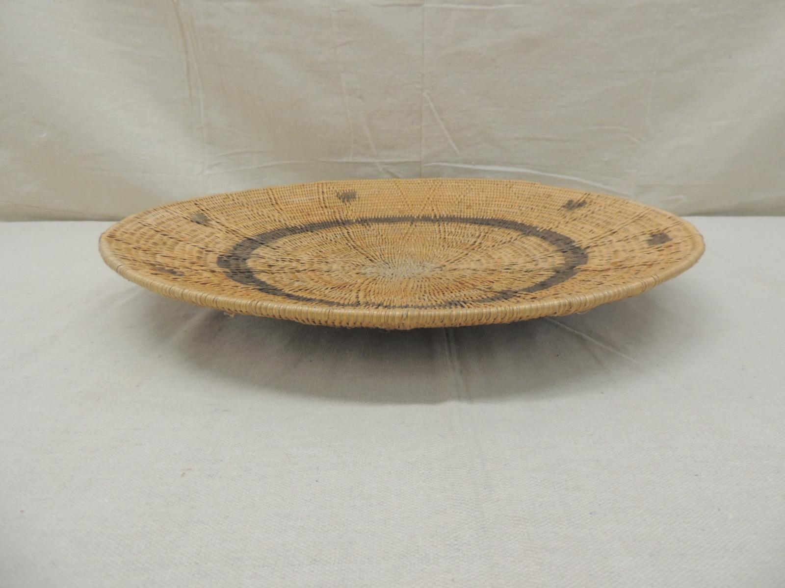 Tribal Large Vintage Woven Seagrass Ethnic Round African Basket